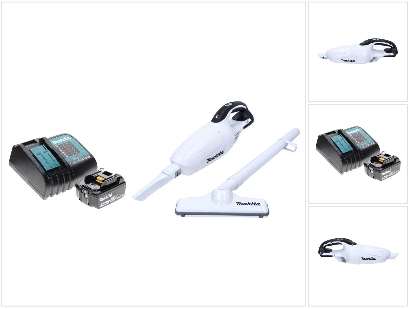 Makita Akku-Handstaubsauger DCL 181 FSF1 W Akku Staubsauger 18 V Weiß + 1x Akku 3,0 Ah + Ladegerät