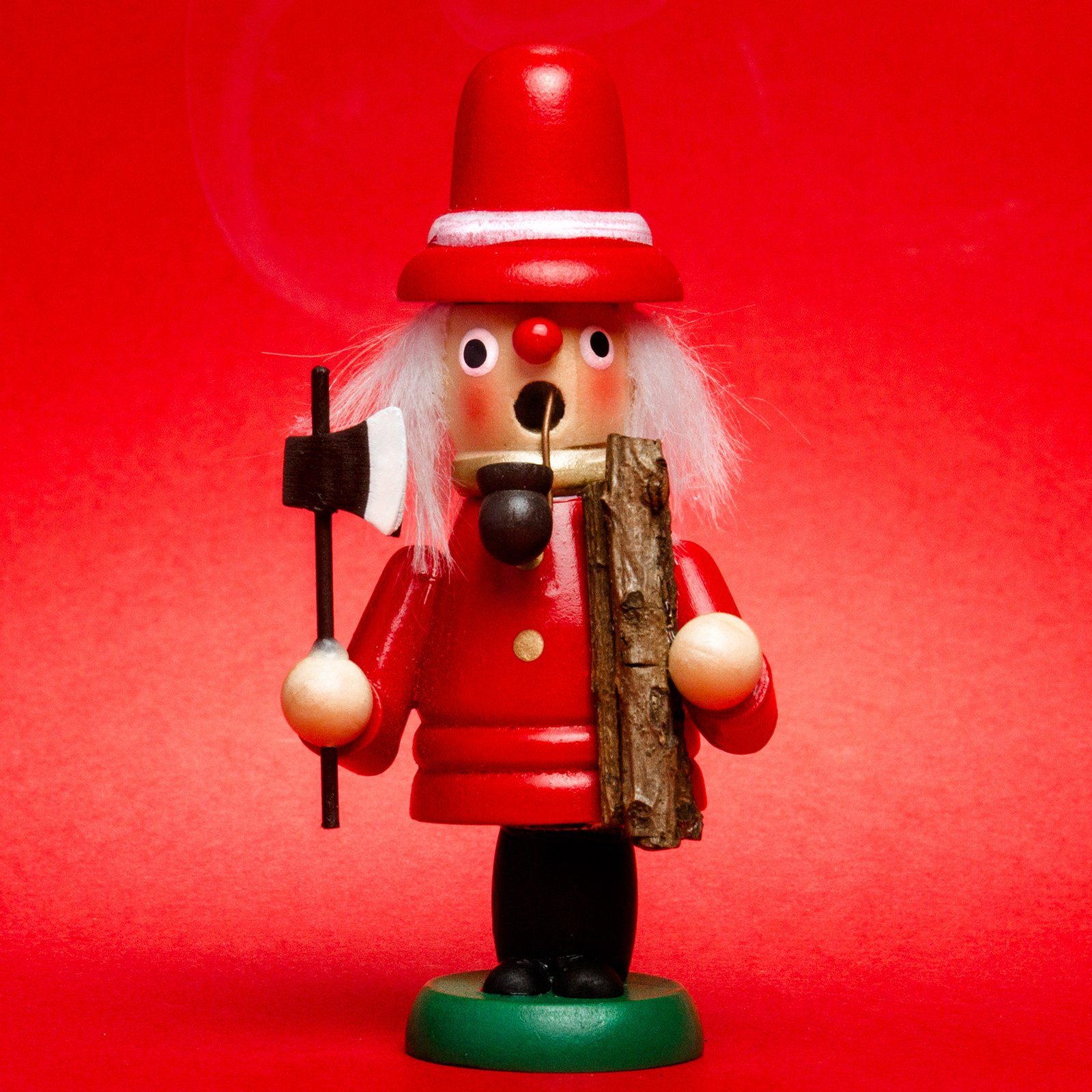 RM-G rot Räuchermännchen SIKORA Holzfäller aus G5 Weihnachtsfigur SIKORA Holz Mini