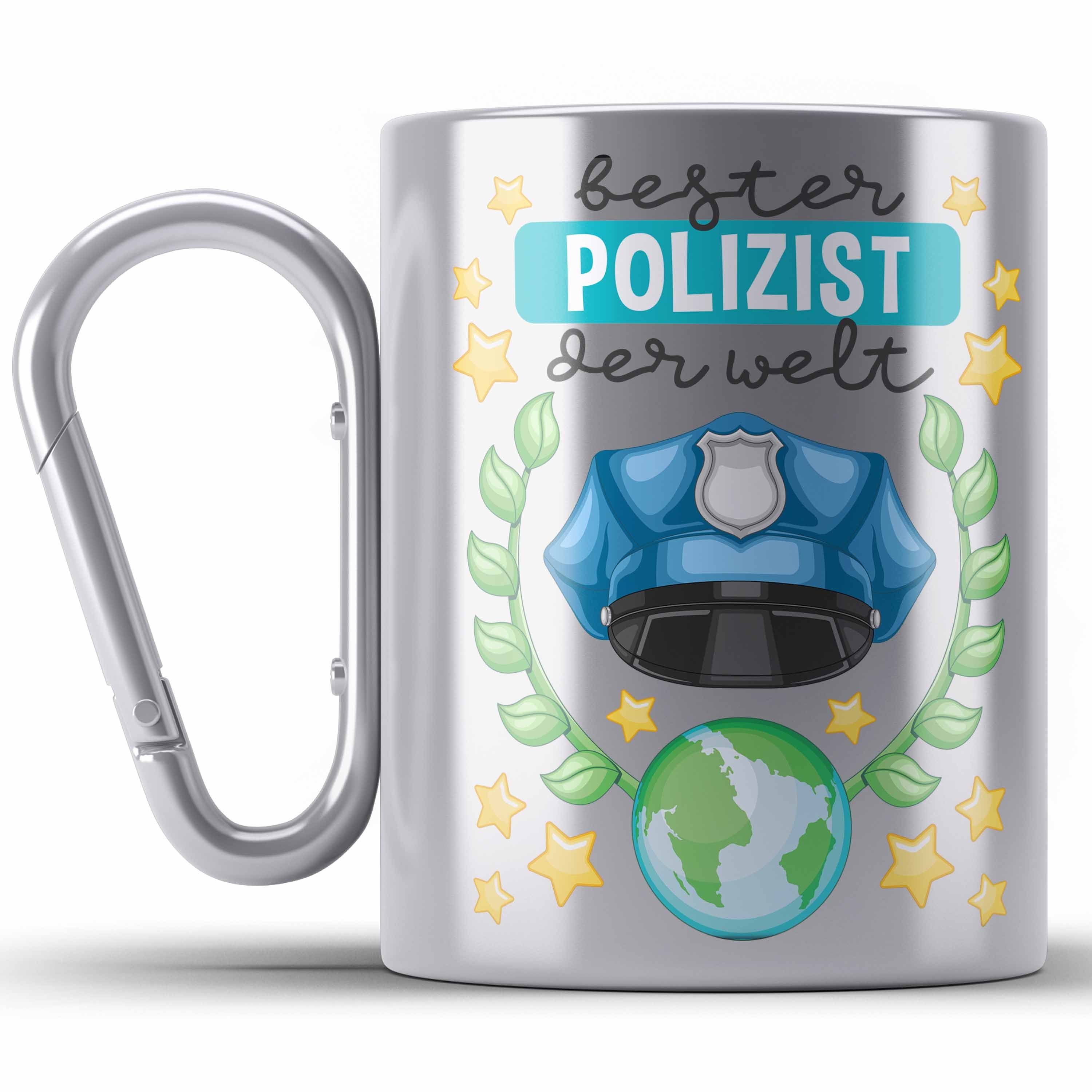 Trendation Thermotasse Bester Polizist Geschenk Edelstahl Tasse mit Spruch Geschenke Polizei