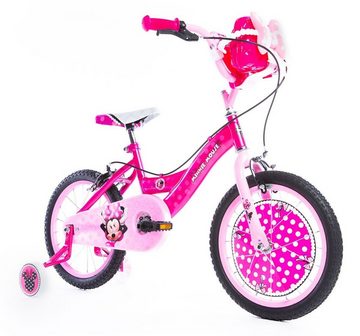 Huffy Kinderfahrrad 16 Zoll Kinder Mädchen Fahrrad Rad Bike MINNIE MOUSE Huffy 21998W, 1 Gang, Frontasche, Stützräder