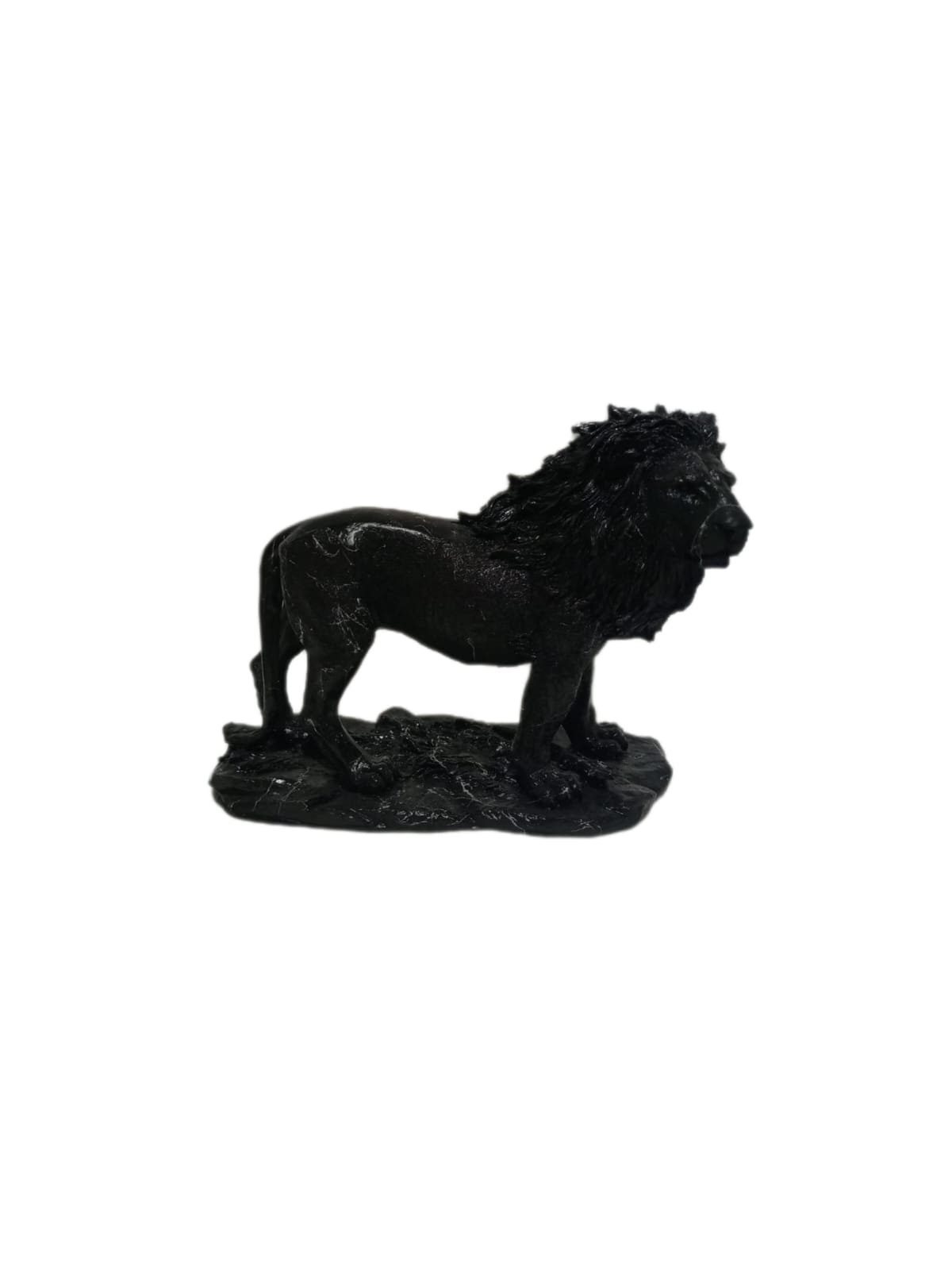 moebel17 Dekofigur Skulptur Löwe Schwarz Marmoroptik, Dekofigur Polyresin aus