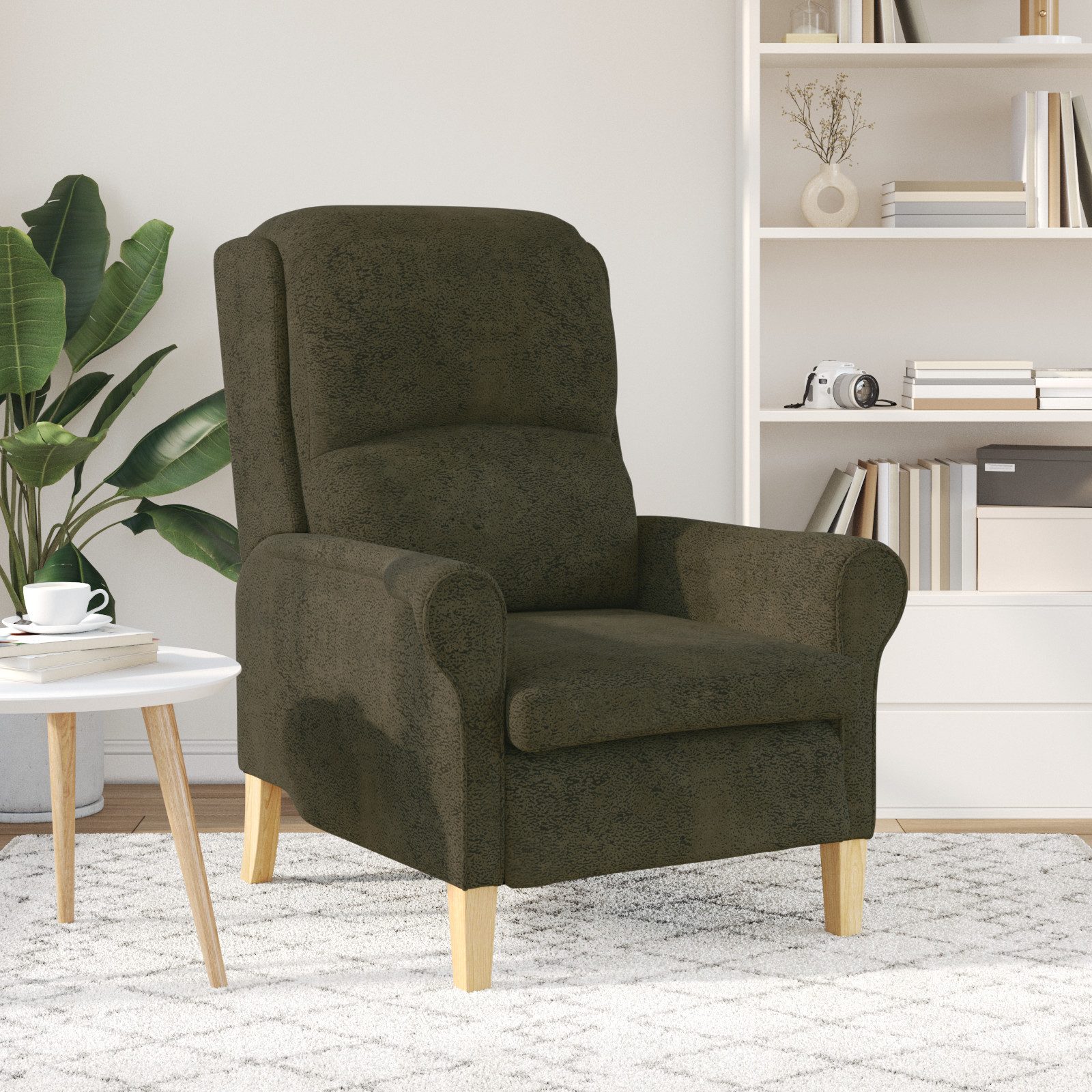 vidaXL Sessel Moderner Sessel Olivgrün Stoff, günstig online kaufen