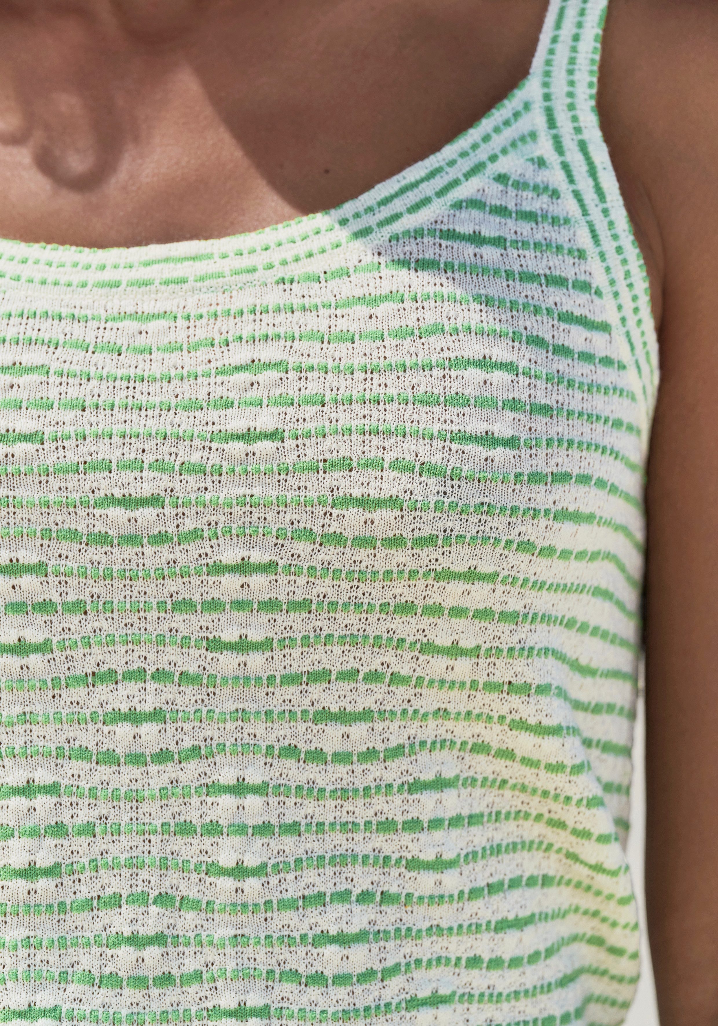 Vivance by Lascana Stricktop mit Streifenstruktur aus luftiger Feinstrickqualität
