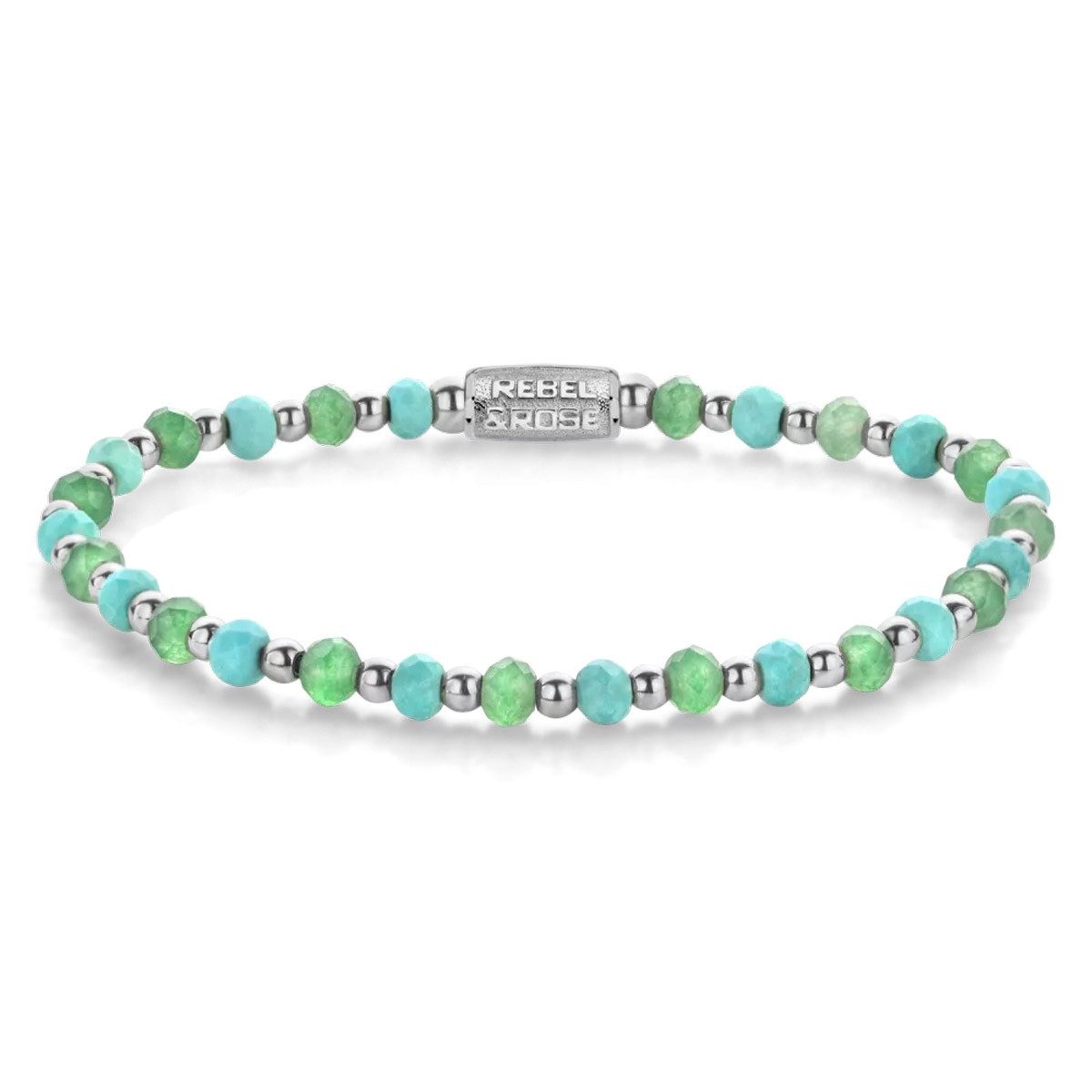 Rebel & Rose Edelstahlarmband Damen-Blue Green Adventure 4 mm