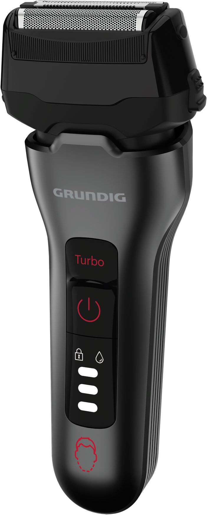 Grundig Elektrorasierer Herrenrasierer MS 8330, Aufsätze: 1, ausklappbarer Langhaarschneider, Profi‑Rasierer mit BeardCare Sensor, 3‑fach System & Turbo‑Modus – Bild 2 von 5