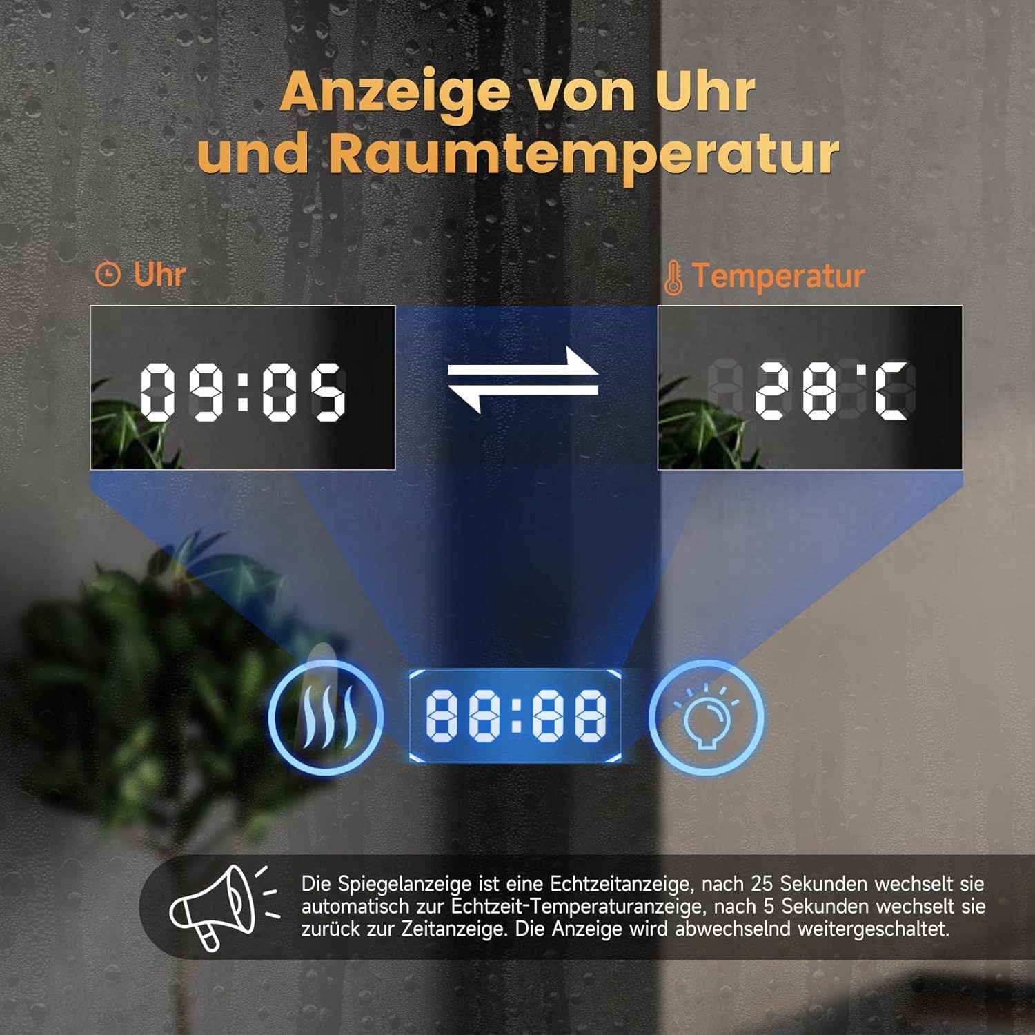 YOLEO Badspiegel Rund LED Wandspiegel Badezimmerspiegel günstig online kaufen
