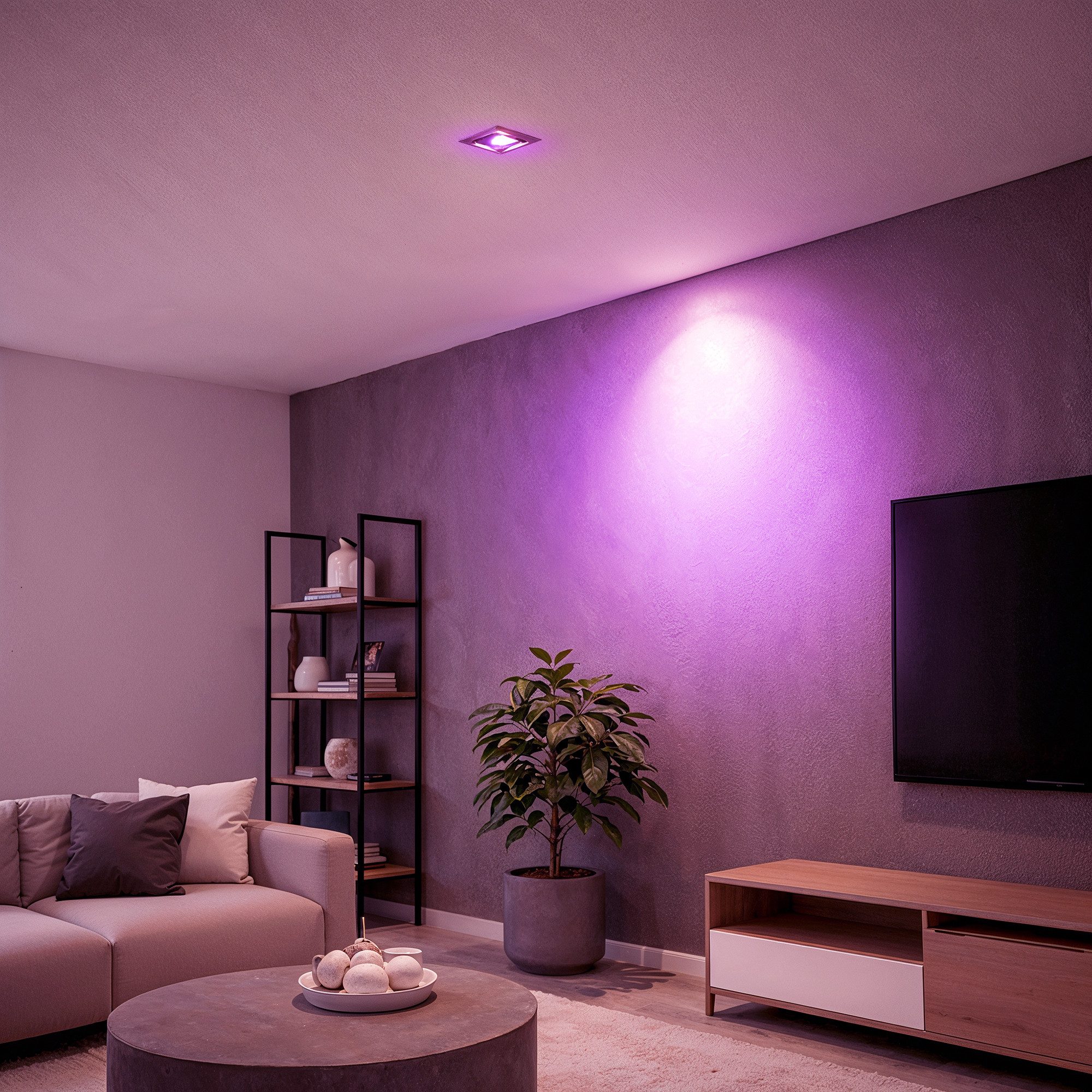 SSC-LUXon LED Einbaustrahler Glas Einbaustrahler flach eckig schwenkbar mit WiFi LED RGB Lampe, Smart