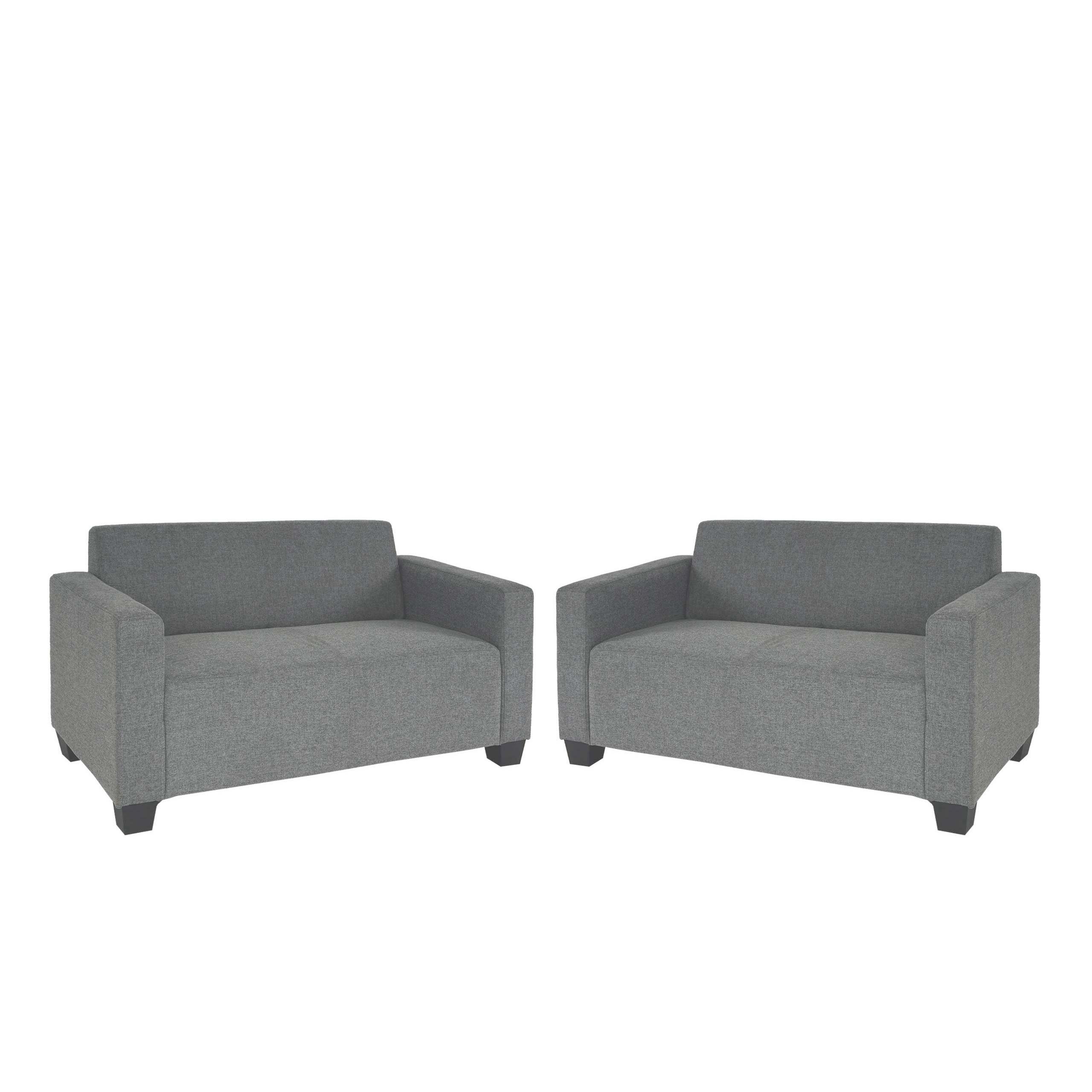 MCW Sofa Moncalieri-2-2er, 2er 2 Teile, Moderner Lounge-Stil, Bequeme Sitzpolsterung 260 kg Maximal pro Sofa grau | grau
