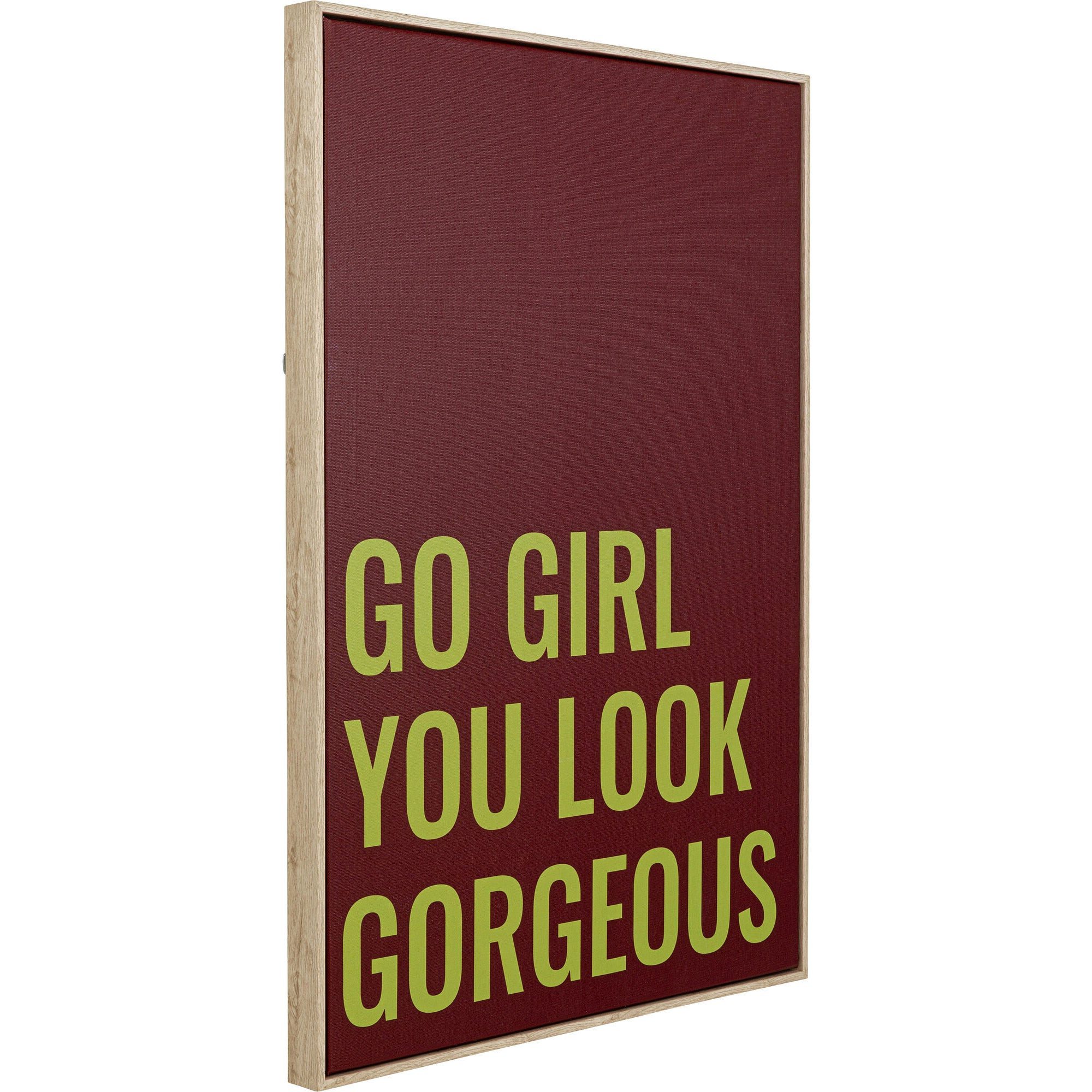 Kare Design Bild Go Girl, Slogan, 50x70 cm