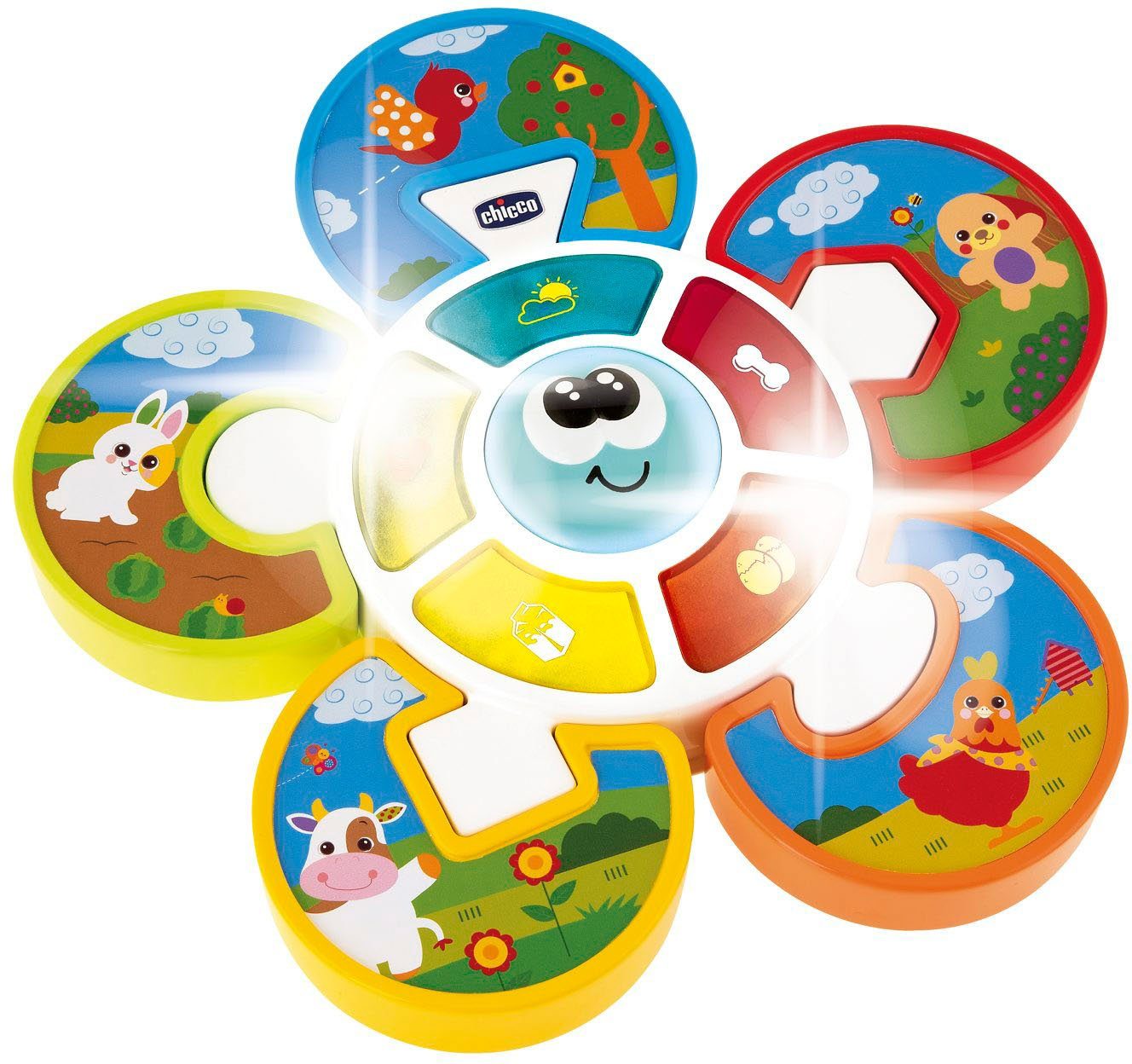 Chicco Lernspielzeug Elektronisches Puzzle - Errate Das Tier, mit Licht und Sound