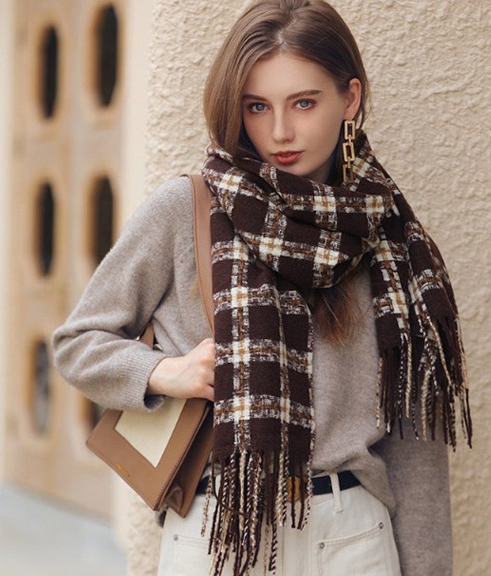 XDeer Wollschal Damen Schal,kuschelweich Karo,Winter Schal Poncho Qualität, günstig online kaufen