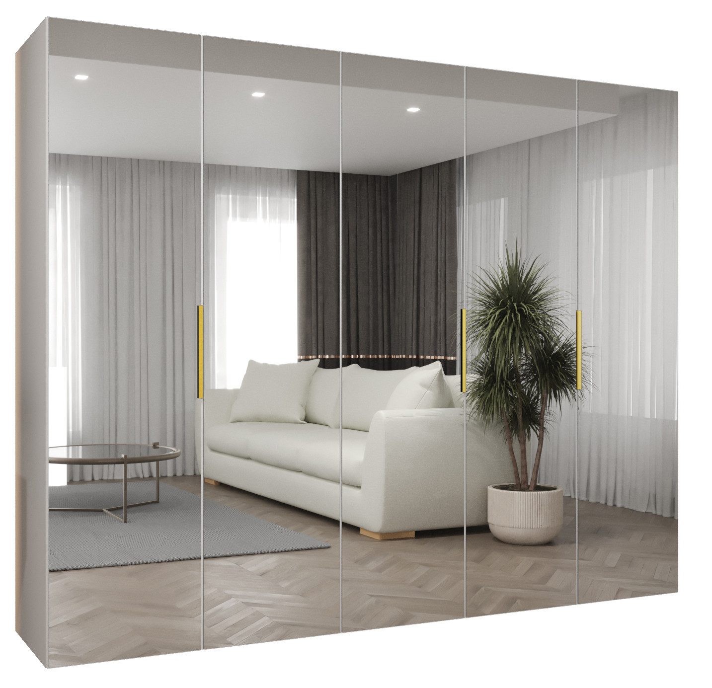 ABIKS MÖBEL Drehtürenschrank MARBELLA 3 Schlafzimmerschrank mit Kleiderstange und Regalen