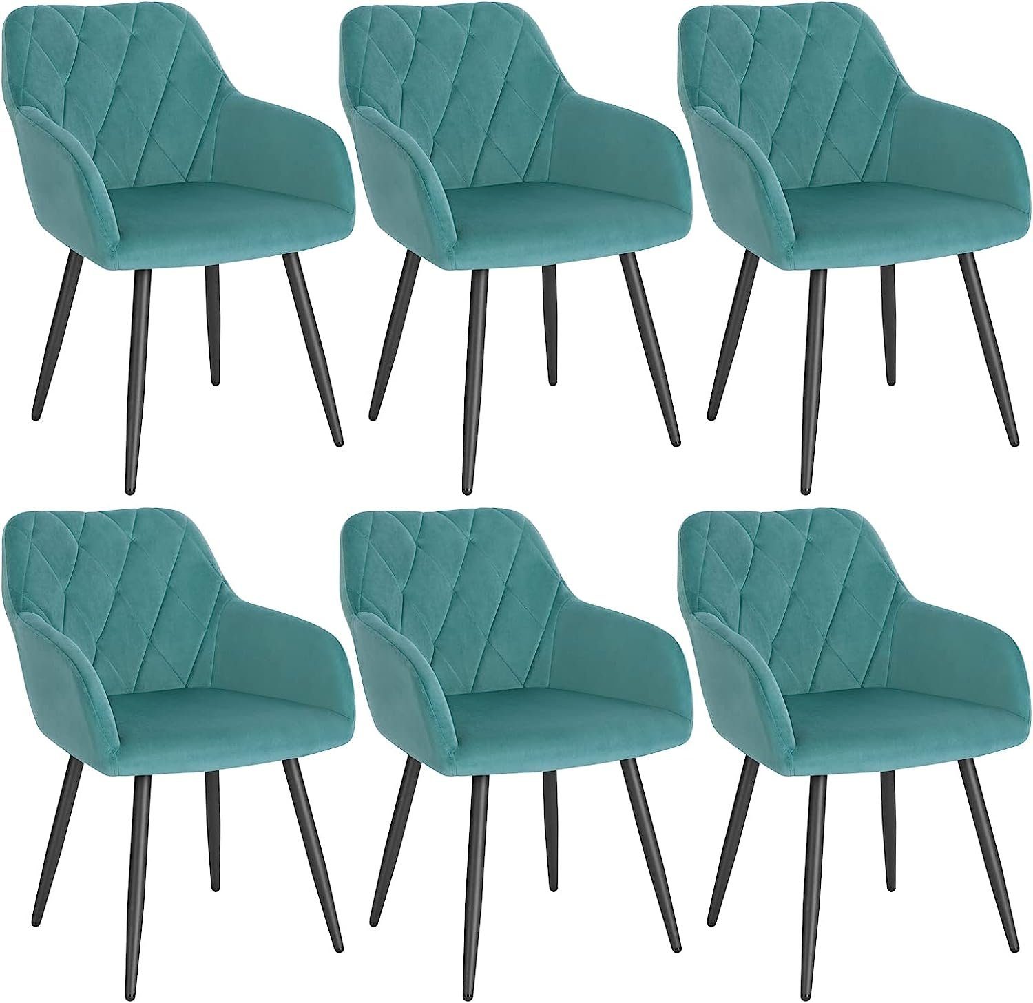 Woltu Esszimmerstuhl (6 St), Sessel mit Armlehne Rückenlehne mit Metallbein günstig online kaufen