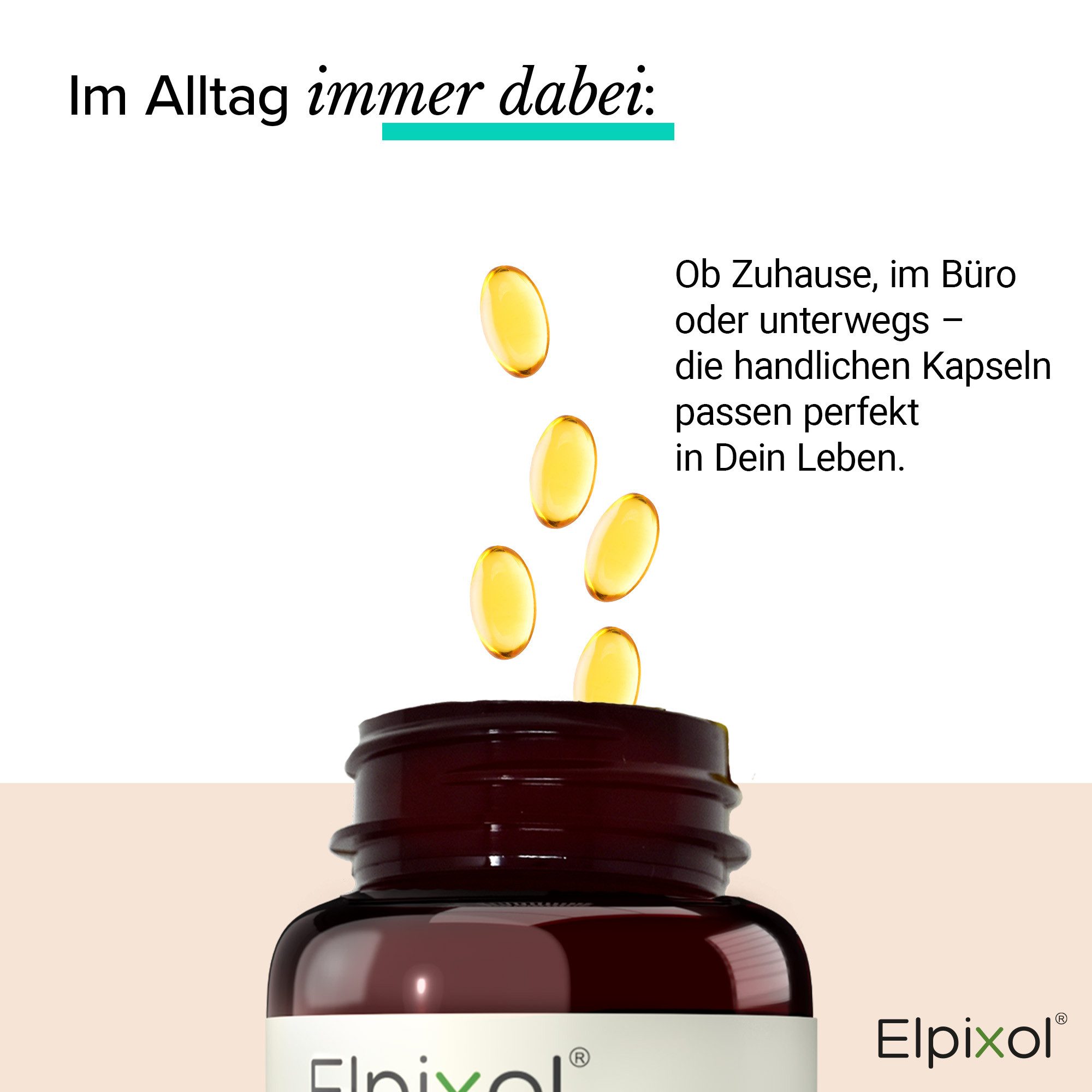 Elpixol® Algenöl Kapseln reich an essentiellen Omega-3-, -6- und -9-Fettsäuren Weichkapseln, mit 500 mg EPA + DHA – für Sehkraft, Gehirn- und Herzfunktion à 60 St., 63 g