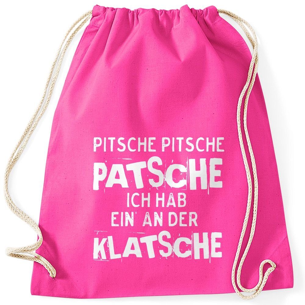 MoonWorks Turnbeutel Turnbeutel Spruch Pitsche Pitsche Patsche Ich hab einen an der Klatsche Gymsac Moonworks®