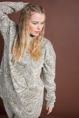 Studio Untold Sweatshirt Longsleeve oversized Glitter Paisley Stehkragen