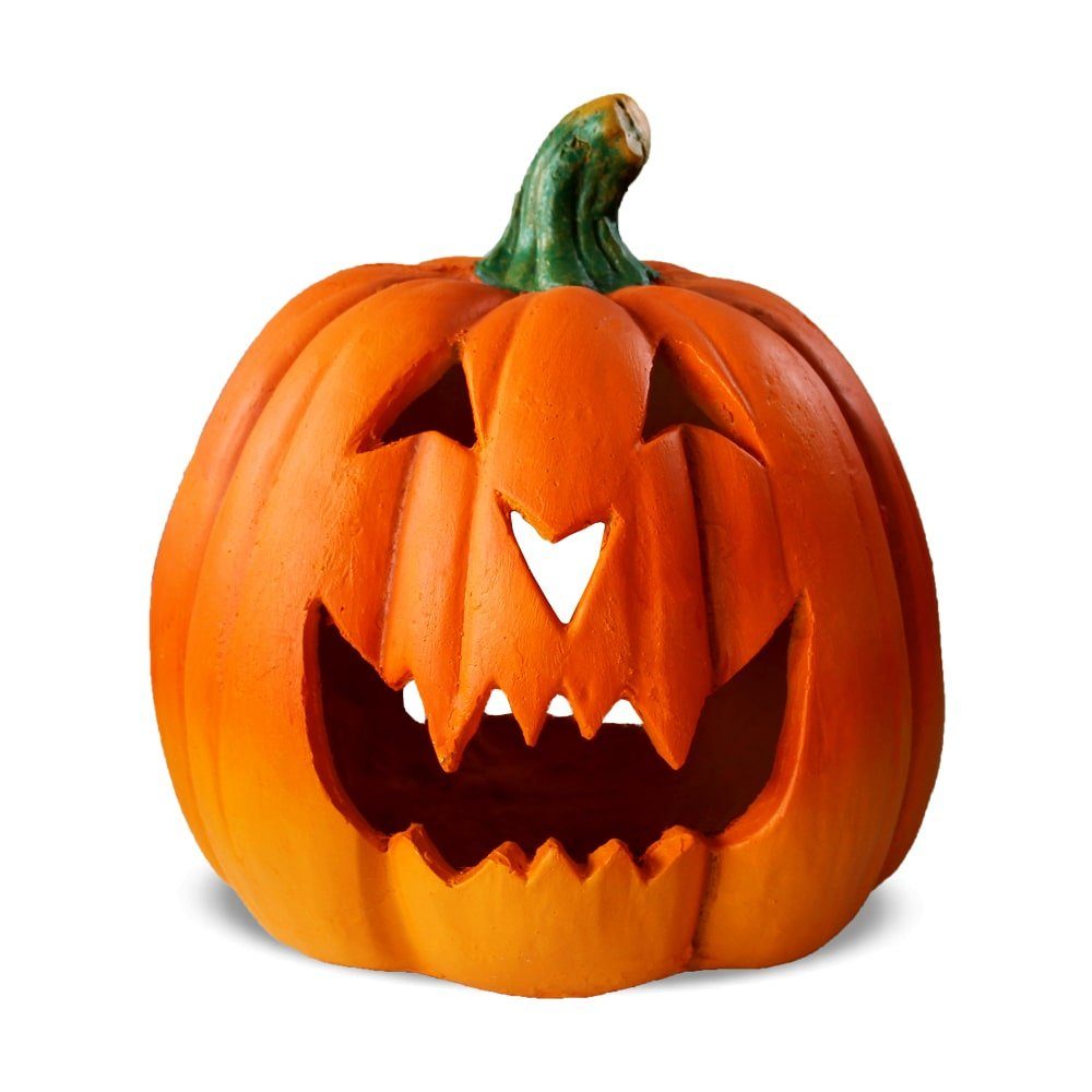 matches21 HOME & HOBBY Dekofigur XXL Kürbis-Laterne als LED Halloween-Deko Windlicht in 25x26 cm (1 St), Großer Jack-O-Lantern Deko-Kürbis als innen außen Herbst-Deko