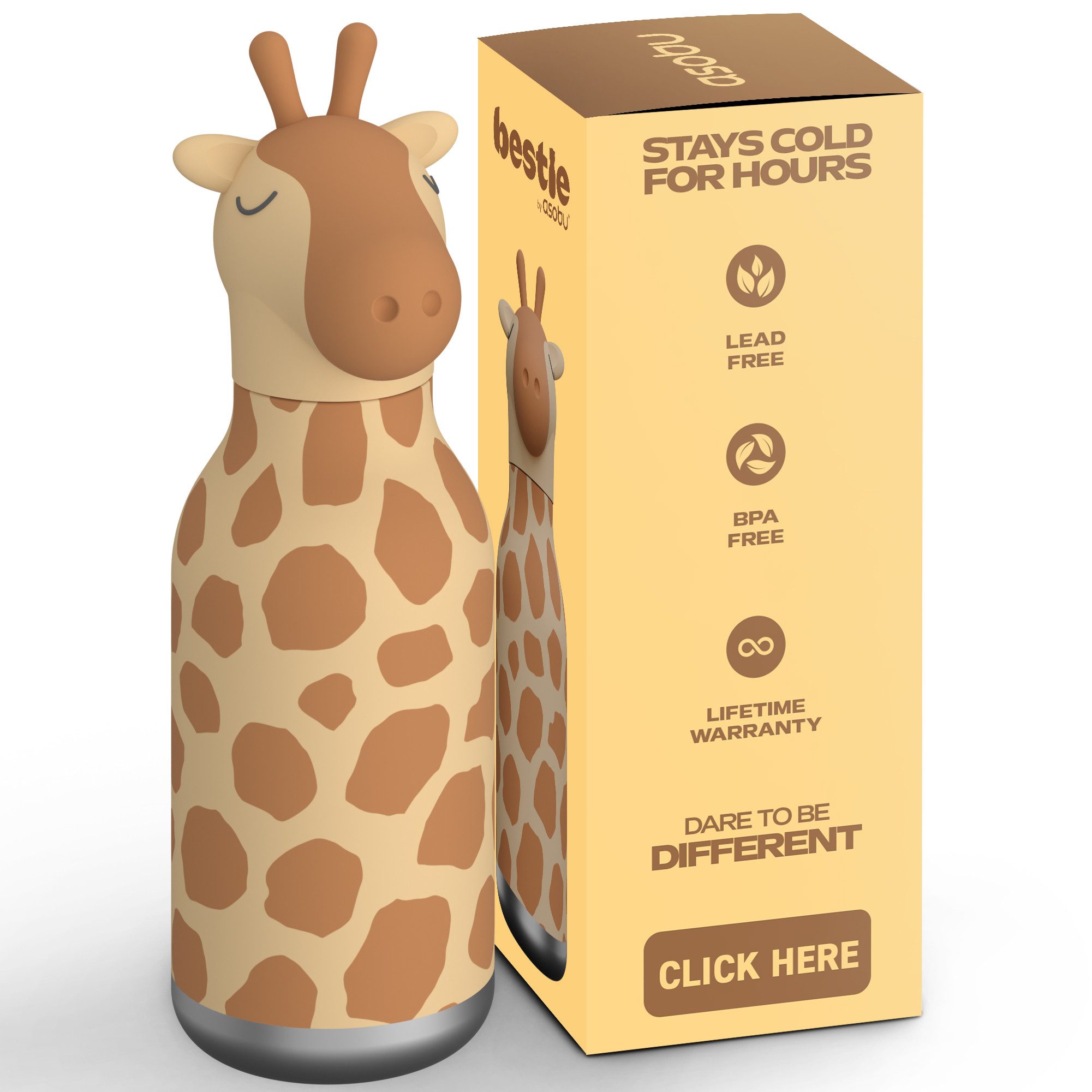 ASOBU Trinkflasche Asobu® Kindertrinkflasche BESTIE mit Strohhalm 460ml