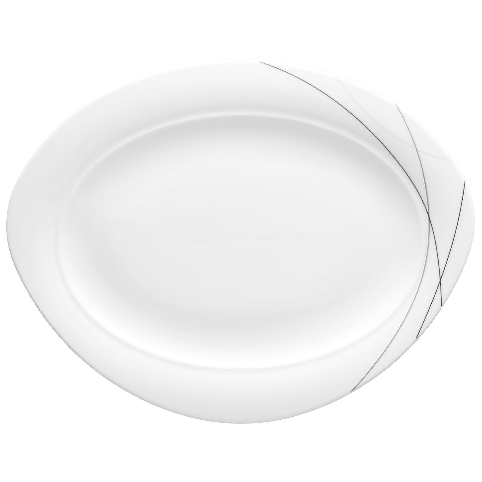 Seltmann Weiden Servierplatte Trio Highline Servierplatte 35 x 27 cm, Porzellan, (1-tlg)