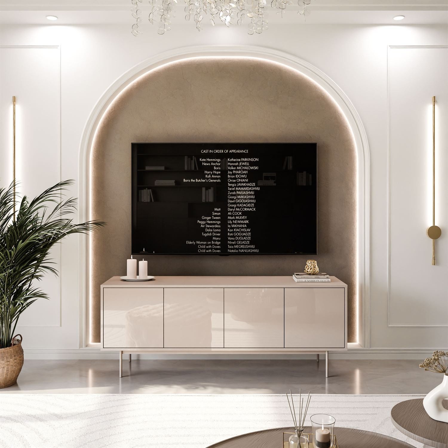 Lookway TV-Schrank SANAYI in Kaschmir TV-Lowboard mit Hochglanzfronten Brei günstig online kaufen