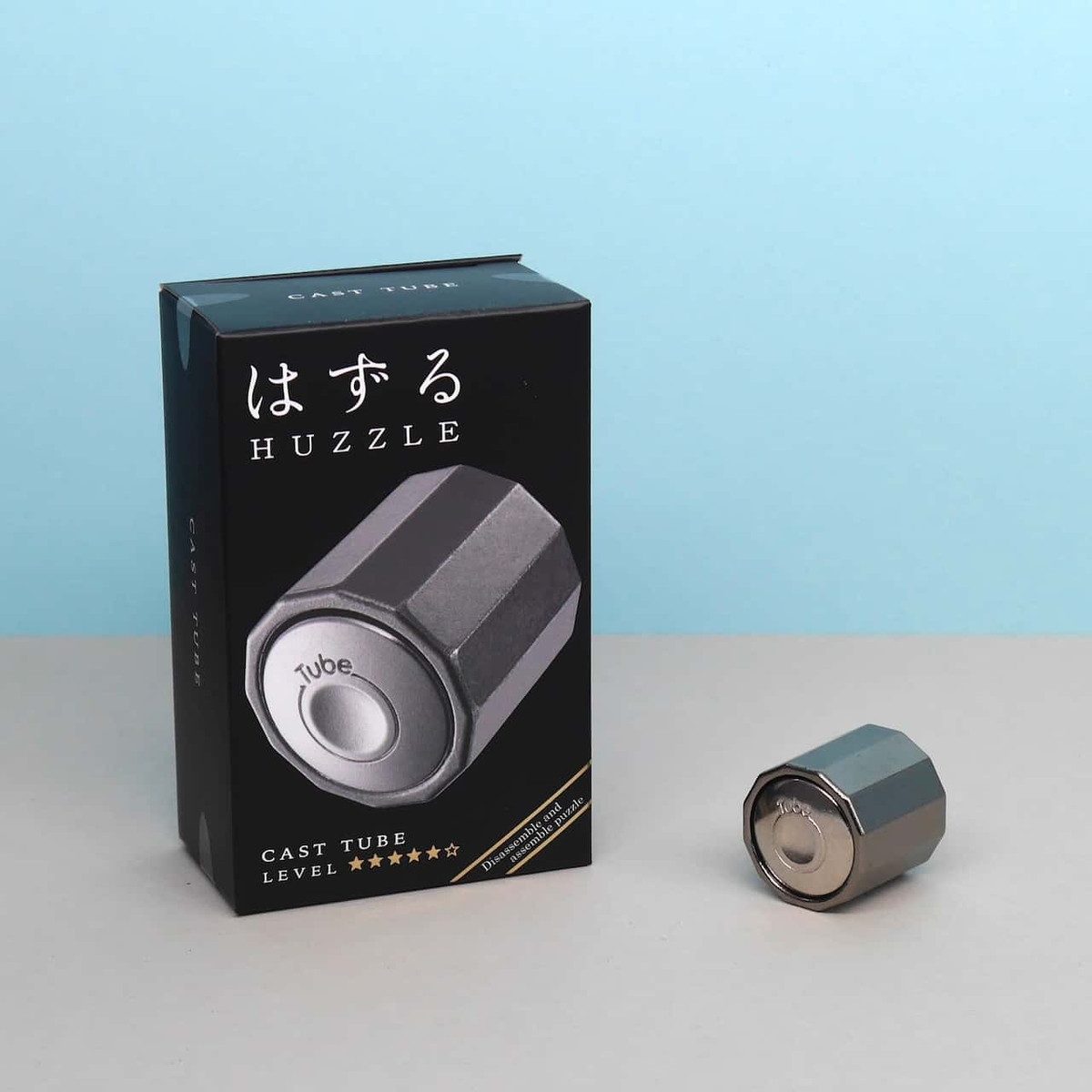 Hanayama Spiel HUZZLE CAST TUBE - eindrucksvolles Rätsel-Puzzle, Knobelspiel, Metallpuzzle