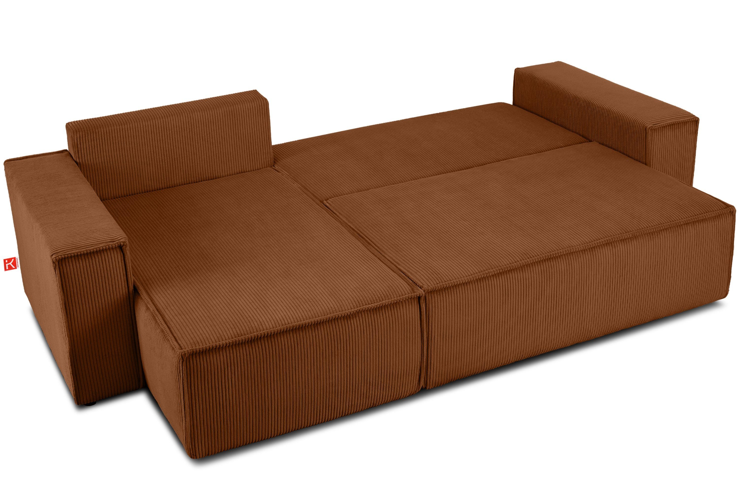 der Ecksofa Konsimo Schlaffunktion, hergestellt NAPI in EU, oder rechts, links Friendly Pet mit in Cord-Stoff rot Universal-Ecksofa