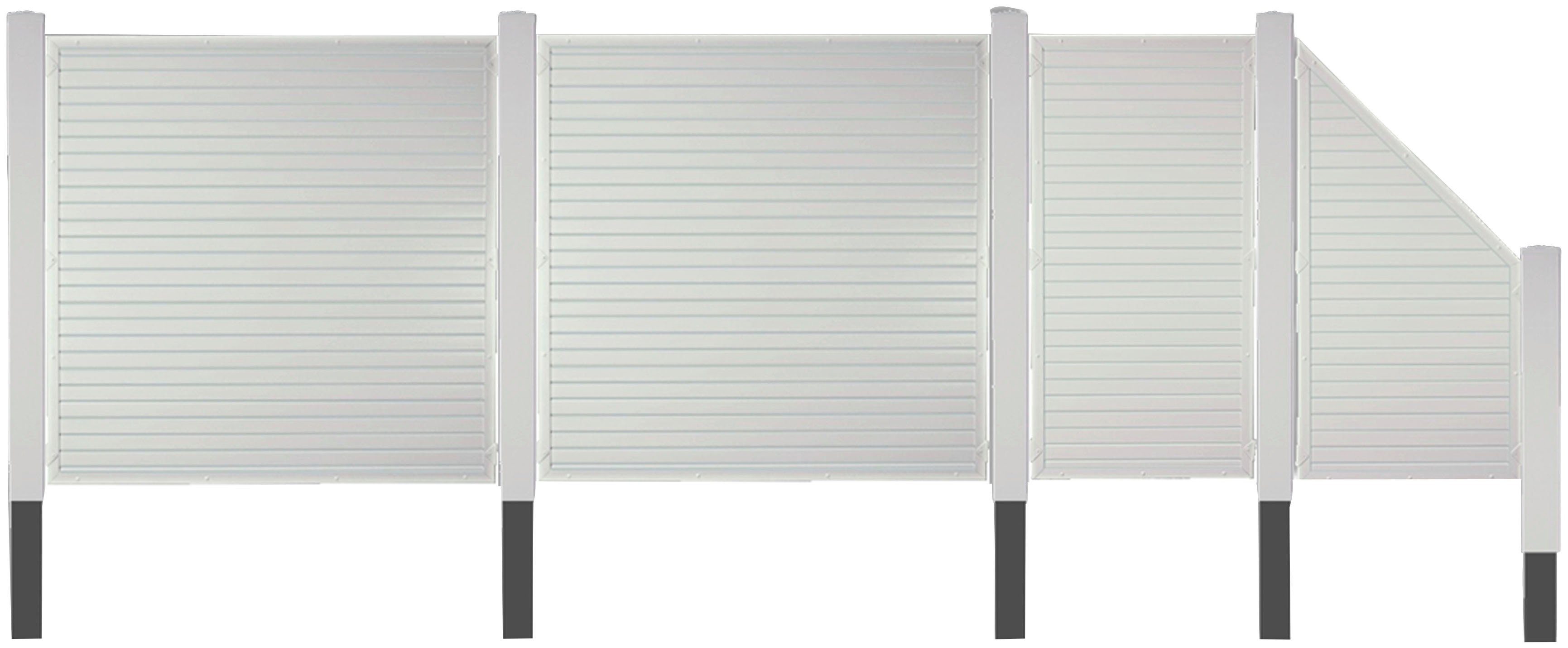 Tetzner & Jentzsch Sichtschutzelement LAREDO 1, (Set), Nie wieder streichen. Weiße PVC-Kunststoffzäune