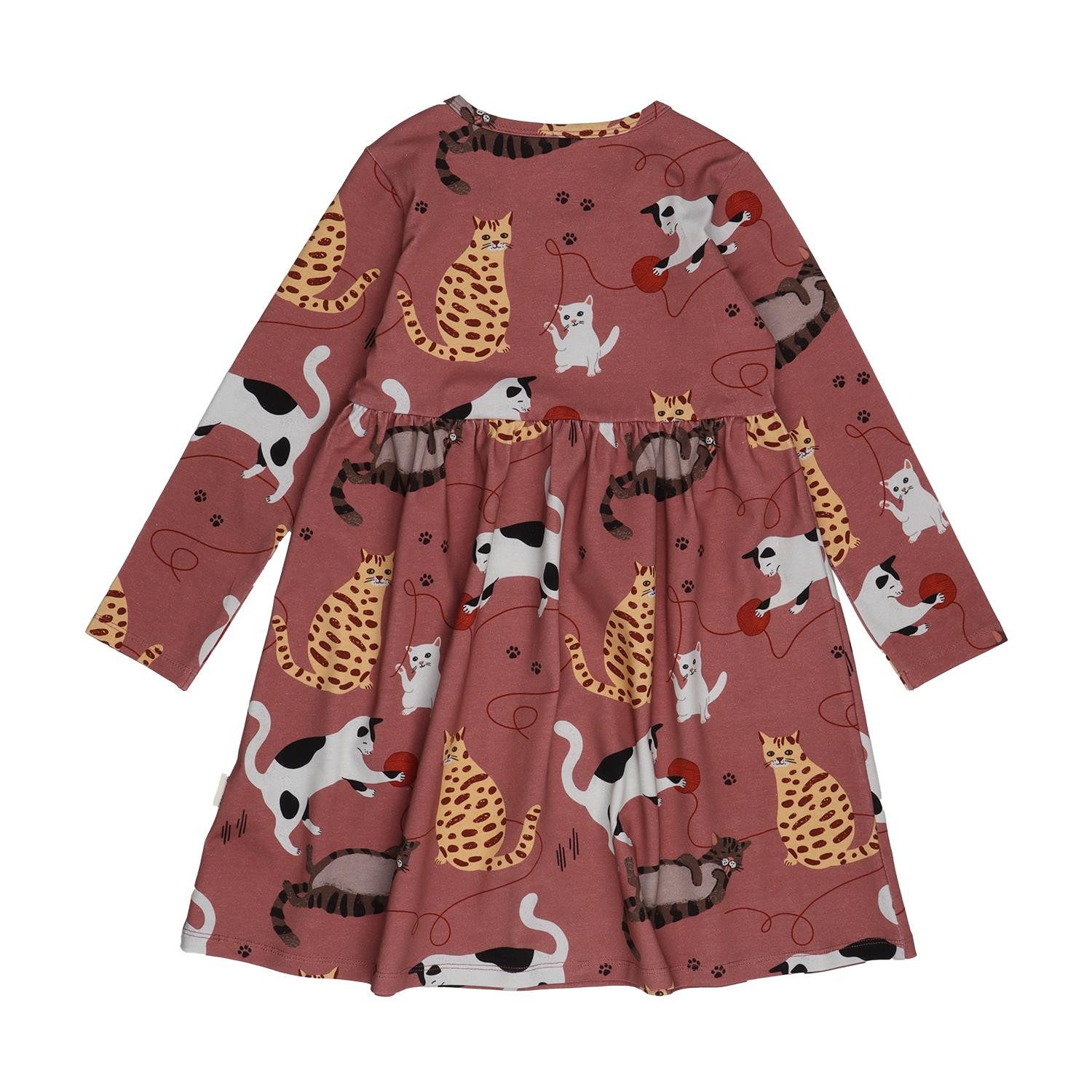Jerseykleid Kleid mit Katzenmotiv aus Bio-Baumwolle für Kinder