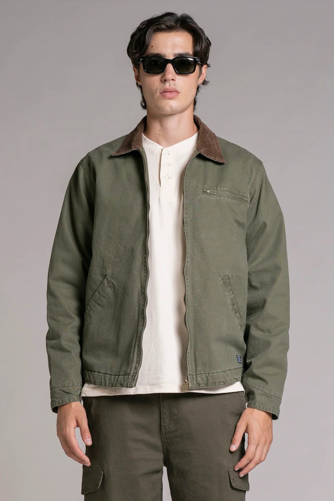 IMPURE Allwetterjacke SHORT JACKET CANVAS MIL.GREEN