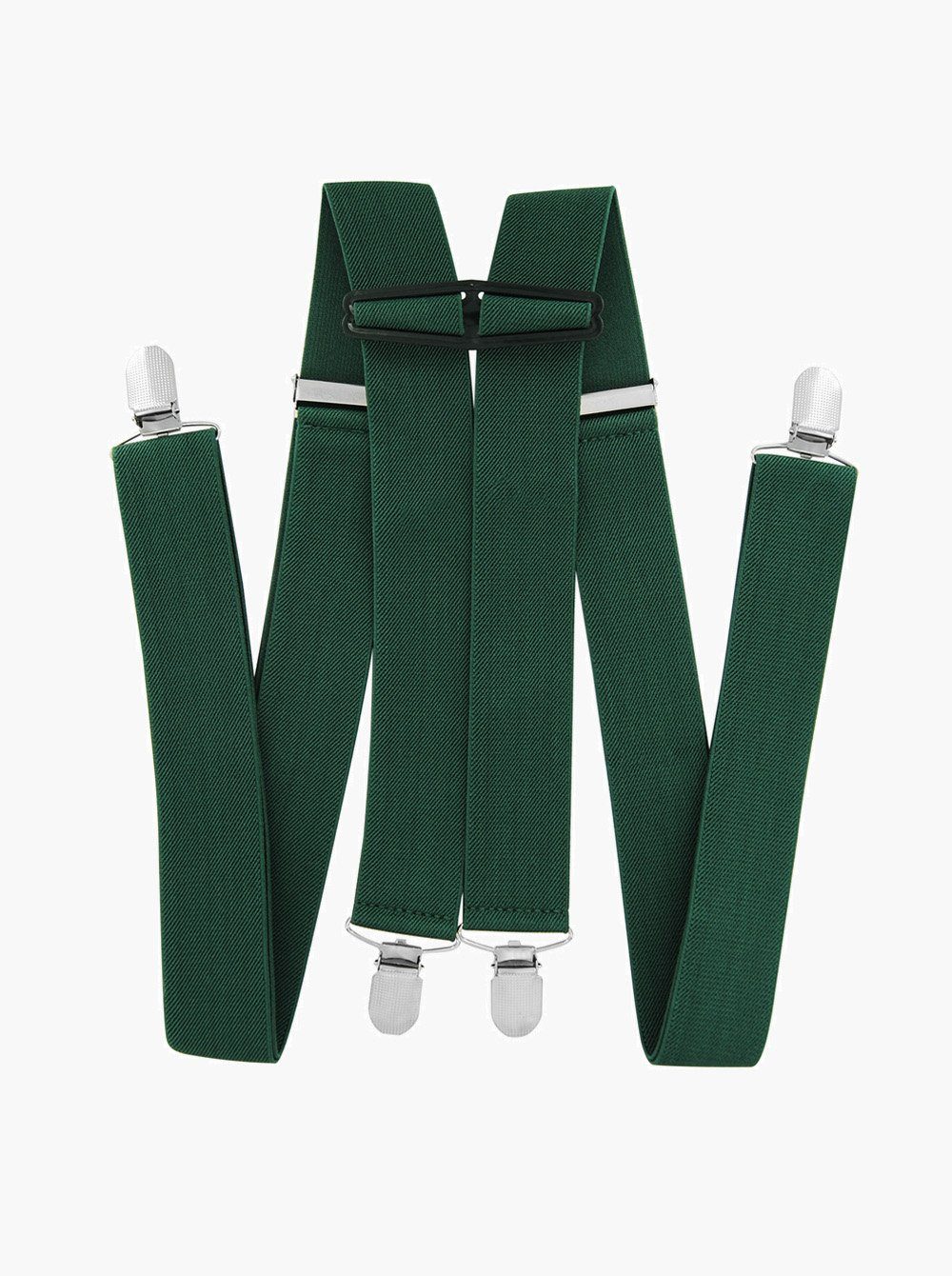 Grün 120cm Herren Hosenträger Hosenträger Breit Lang Stabile und 4 Clips einfarbig axy 3,5cm elastisch H-Form verstellbar