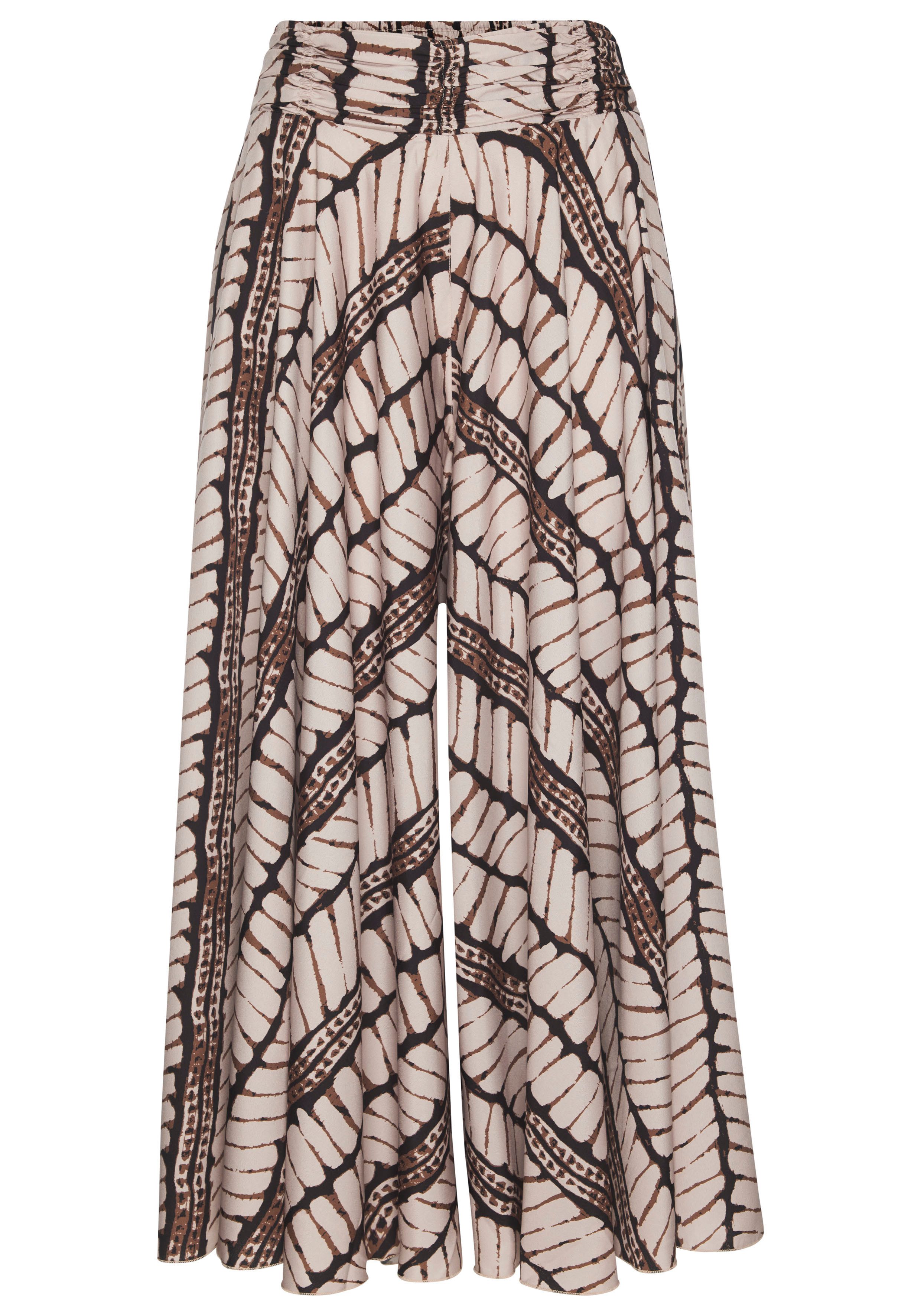 LASCANA Hosenrock mit Alloverdruck, Culotte, extraweites Bein günstig online kaufen