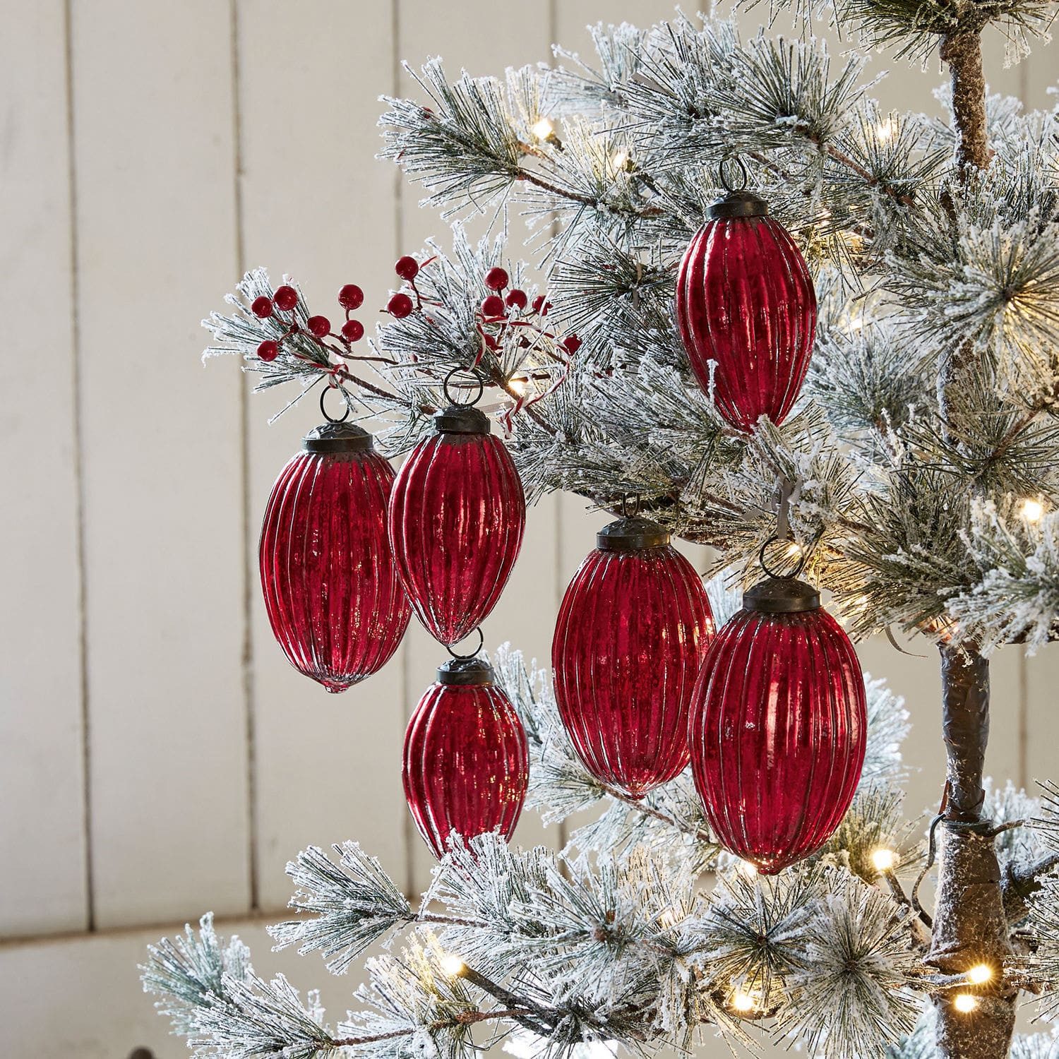 Mirabeau Christbaumschmuck Weihnachtsschmuck 6er Set Blavet antikrot, Weihnachtsdekoration