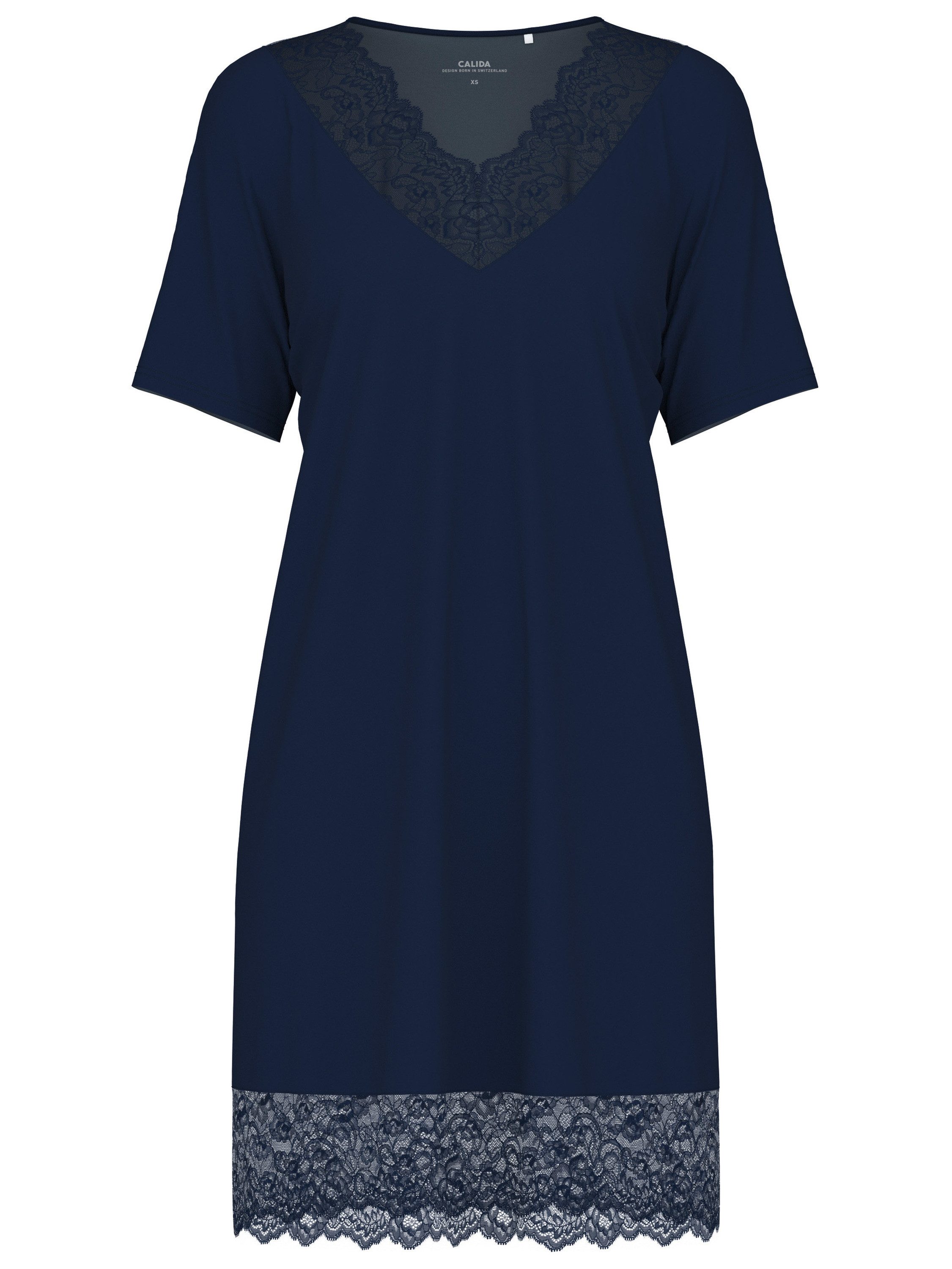 CALIDA Nachthemd Elegant Dreams Damen (1-tlg) spitzenverzierter V-Ausschnitt, weich und fließend