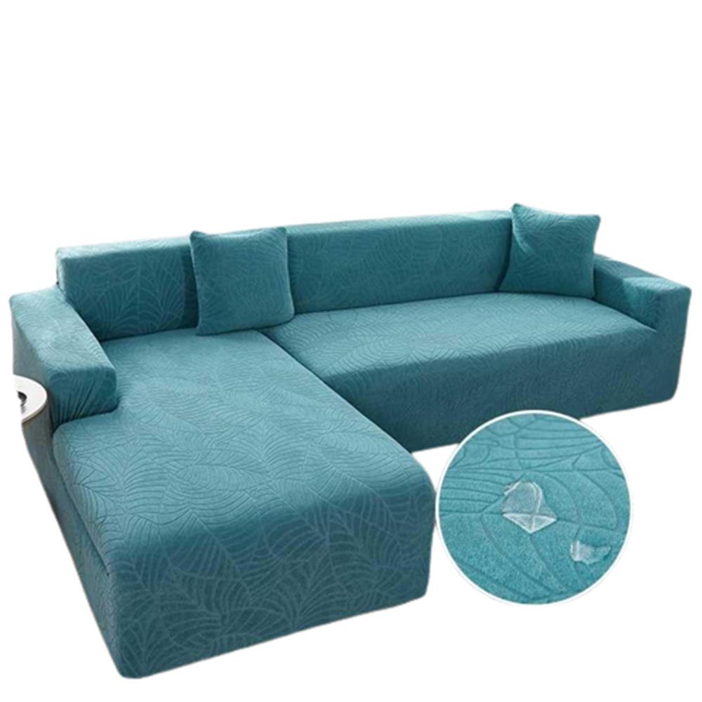 Sofahusse Sofa Überzu 3 Sitzer Wasserdicht Stretch Sofa Cover Seeblau 185-230cm, FELIXLEO