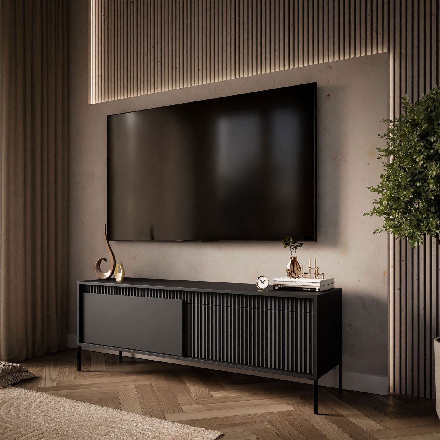 Lookway TV-Schrank YASUMI 153 cm TV Lowboard mit 2 Türen günstig online kaufen