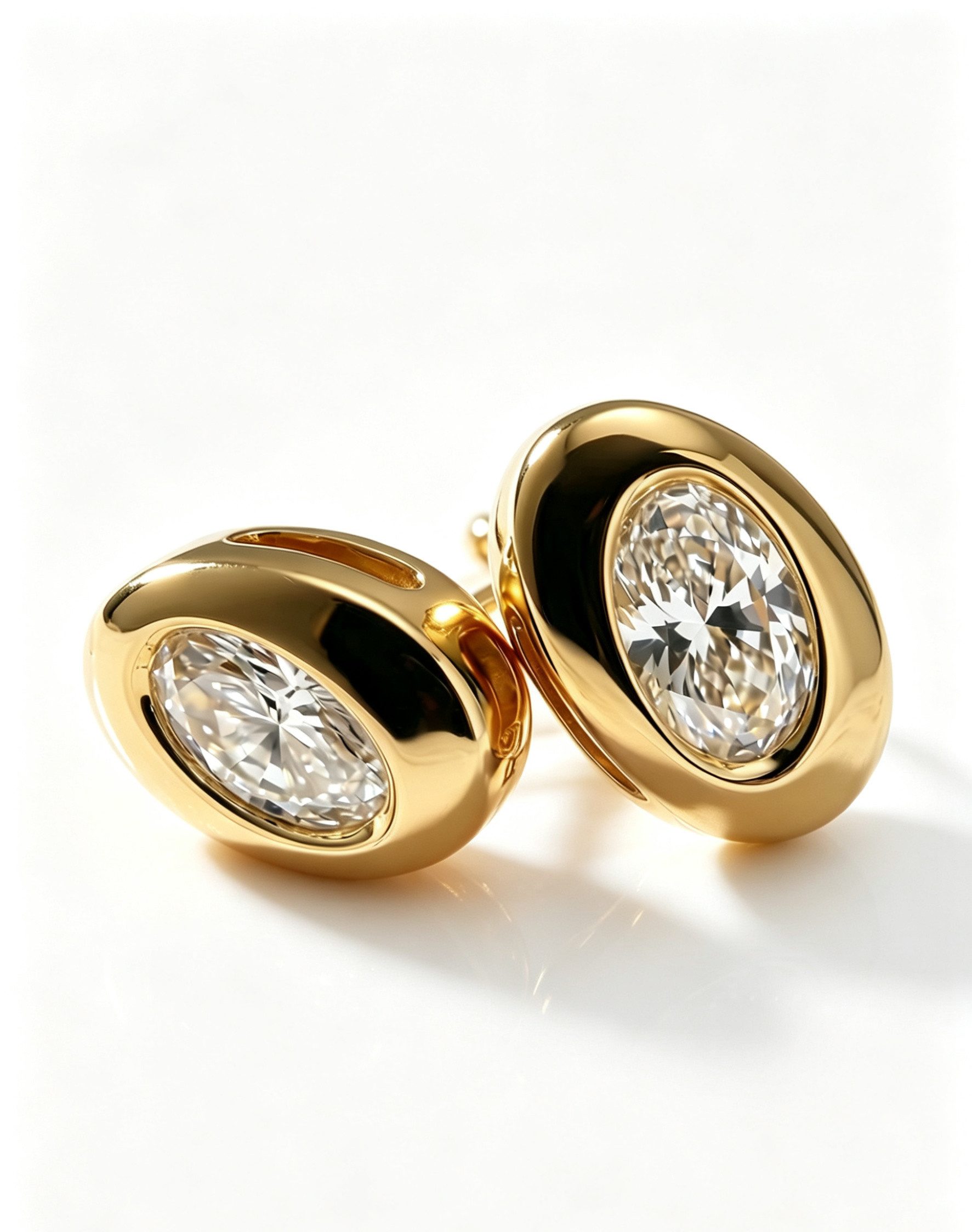 Jumpeak Paar Ohrstecker ohrringe gold 585 echtgold,1ct D Vs1 labordiamant,ohrstecker mädchen, ovaler Ohrstecker,ohrstecker damen,geschenk zur kommunion