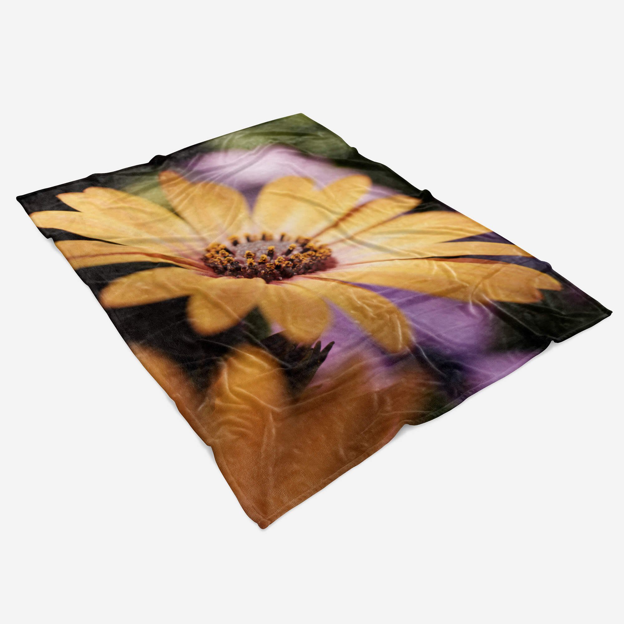 Handtuch Kuscheldecke (1-St), Handtuch Fotoku, Handtücher Fotomotiv Strandhandtuch Blüte Saunatuch Art mit Baumwolle-Polyester-Mix Sinus Blume