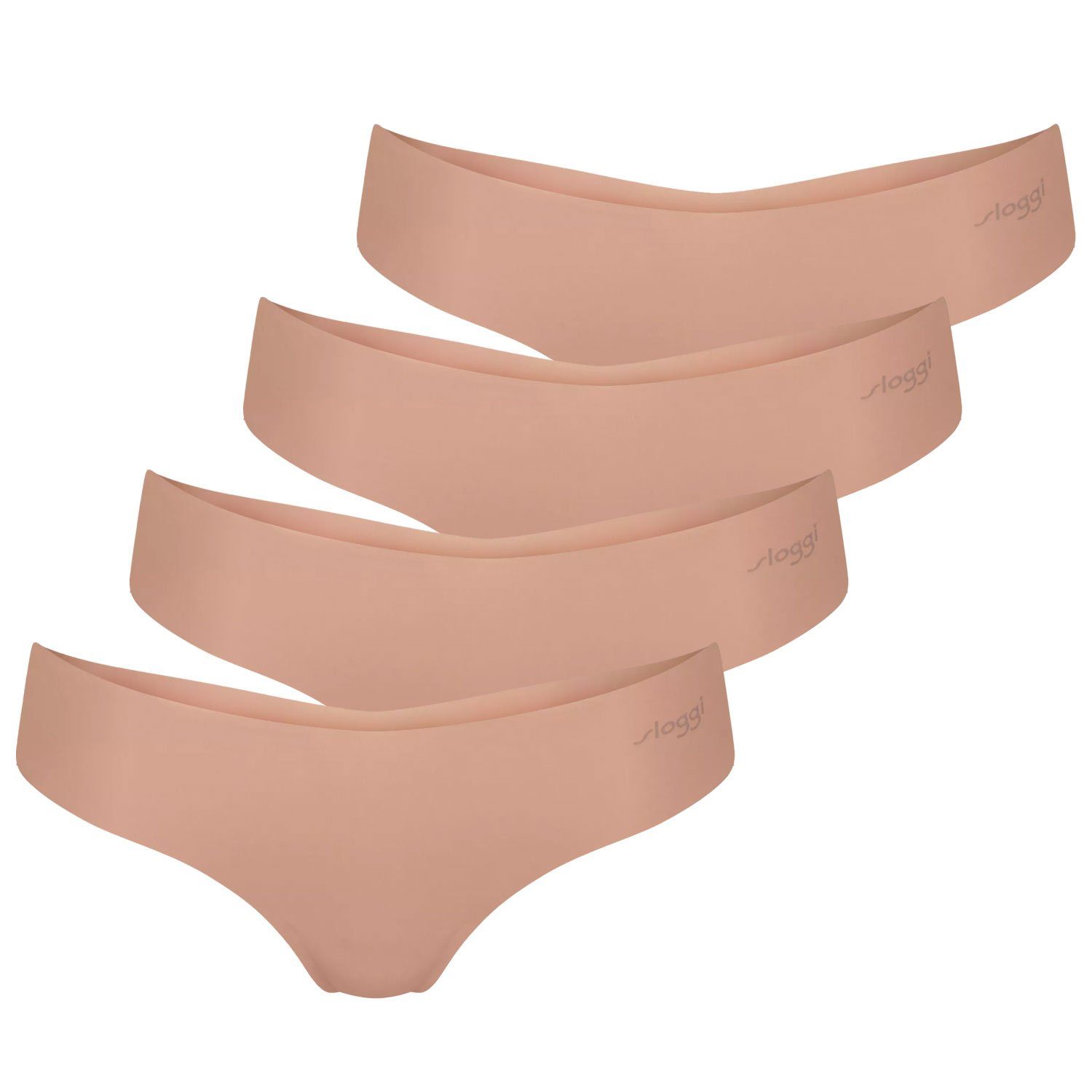 sloggi String ZERO Microfibre Hipstring (4-St) Wellenkante, saumlos, unsichtbar unter Kleidung, im 4er Pack
