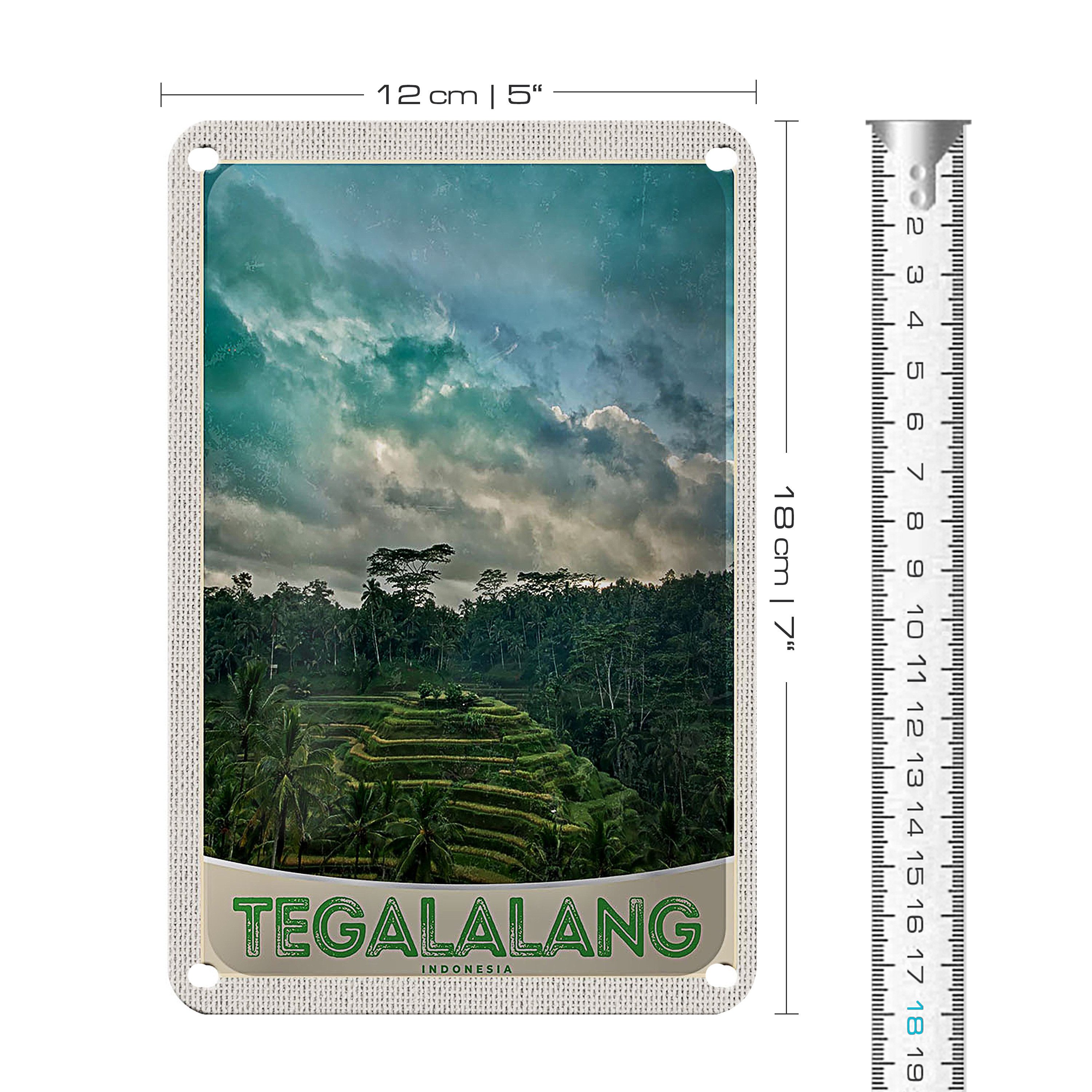 Roomando Metallschild Reise 12x18cm Tegalalang Indonesien Asien Tropen