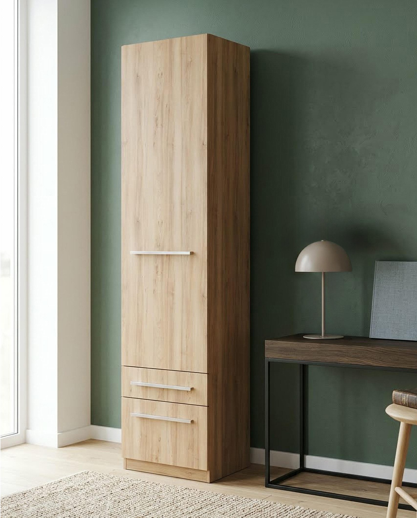priess Kleiderschrank Schrank Garderobe Wäscheschrank Barcelona in 5 Breiten viel Stauraum, geräumige Schubkästen, mit Spiegel, MADE IN GERMANY