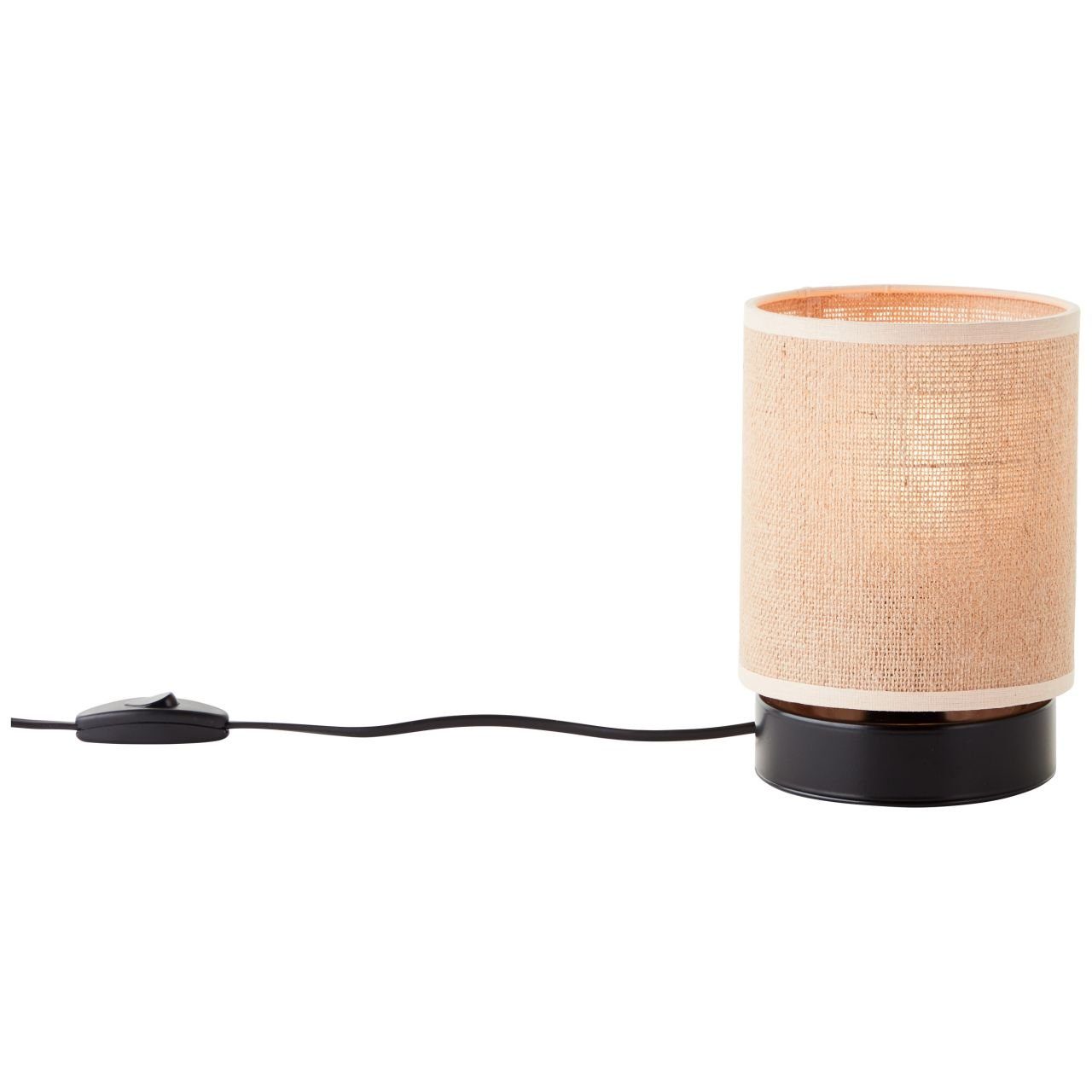 Brilliant Tischleuchte Aniela, ohne Leuchtmittel, Nature Tischlampe mit Stoffschirm - 20cm Höhe x 13cm Ø - E27 Fassung