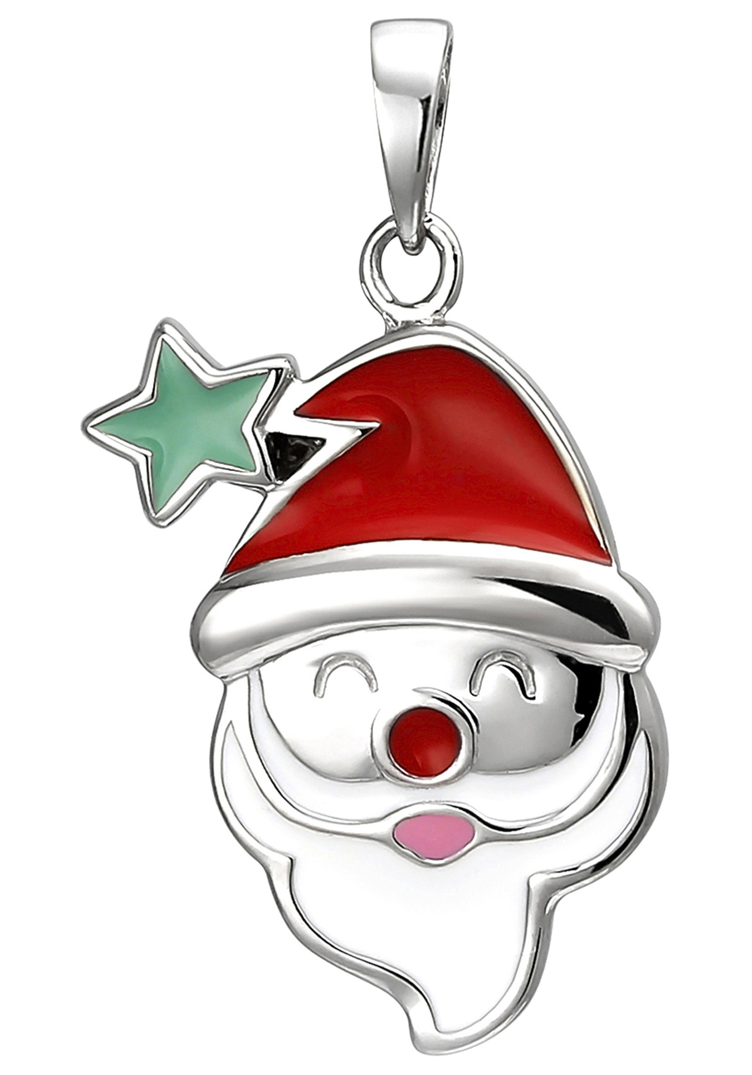 JOBO Kettenanhänger Anhänger Kinderanhänger Weihnachtsmann 23 mm, 925 Silber rhodiniert