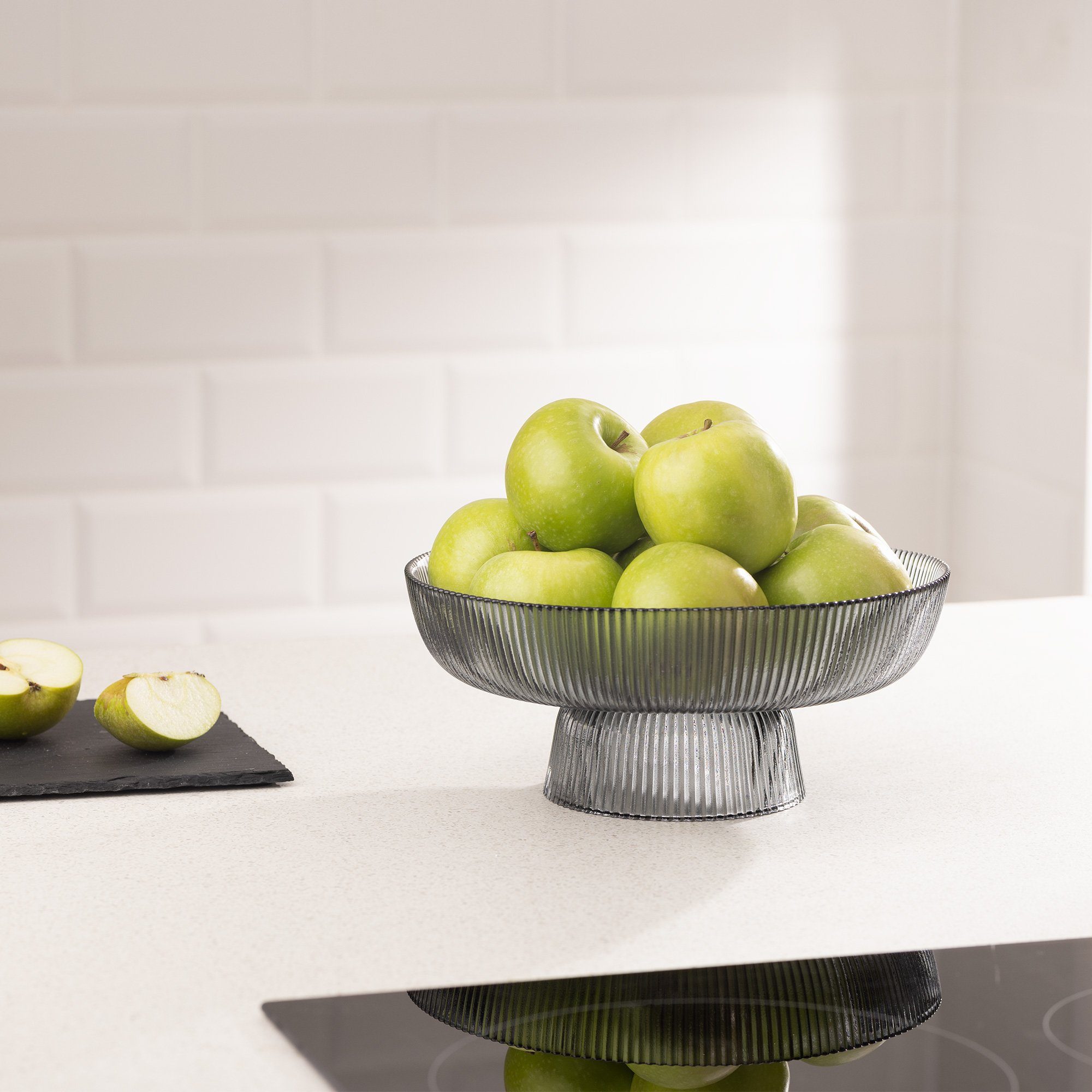 Navaris Aufbewahrungskorb Frucht Schüssel aus Glas günstig online kaufen
