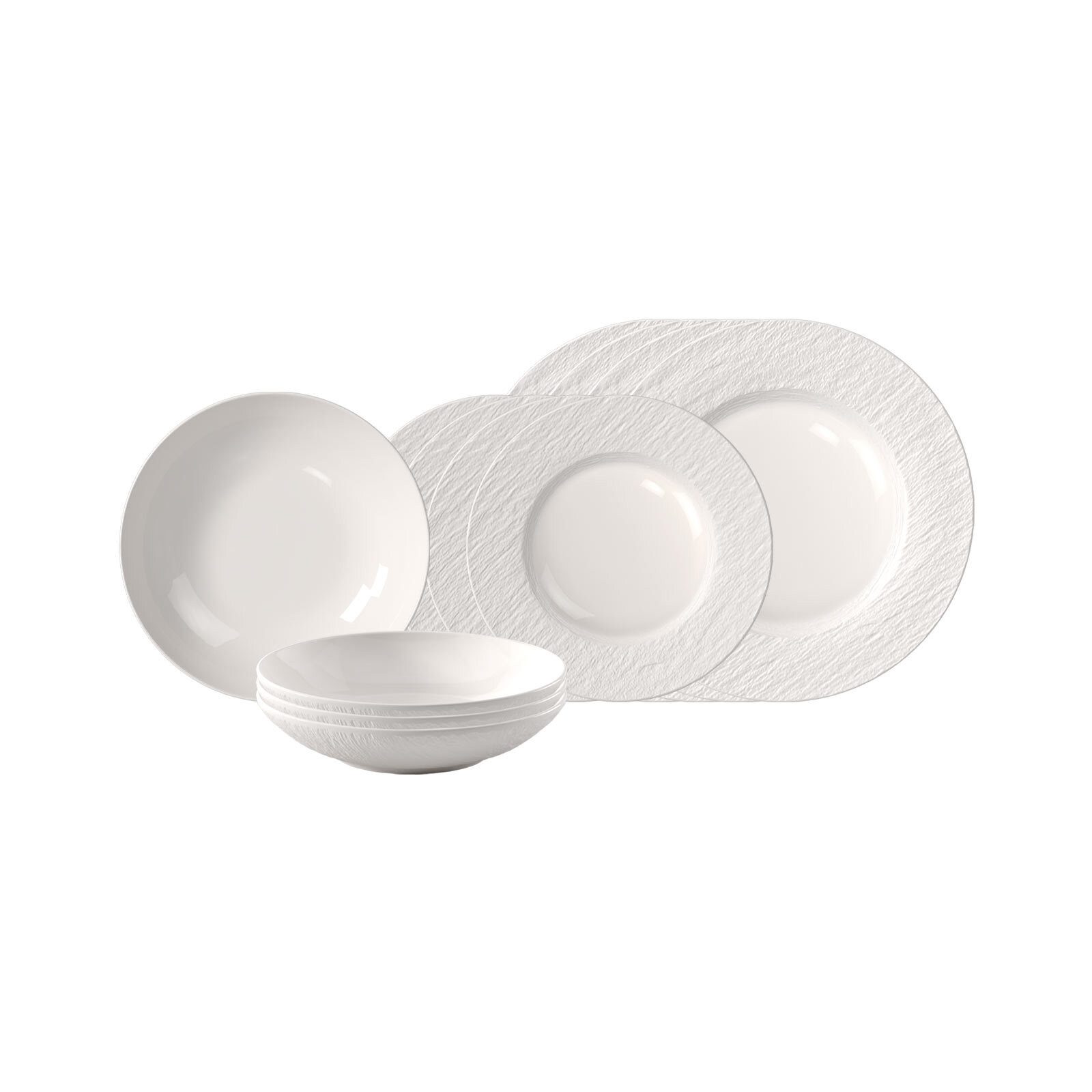 Villeroy & Boch Tafelservice Manufacture Ice Tafelservice 12er Set (12-tlg), 4 Personen, Porzellan