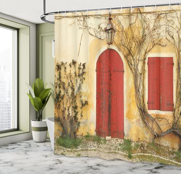 Abakuhaus Duschvorhang Moderner Digitaldruck mit 12 Haken auf Stoff Wasser Resistent Breite 175 cm, Höhe 180 cm, Rustikal Im Alter von Türen Tuscan Haus