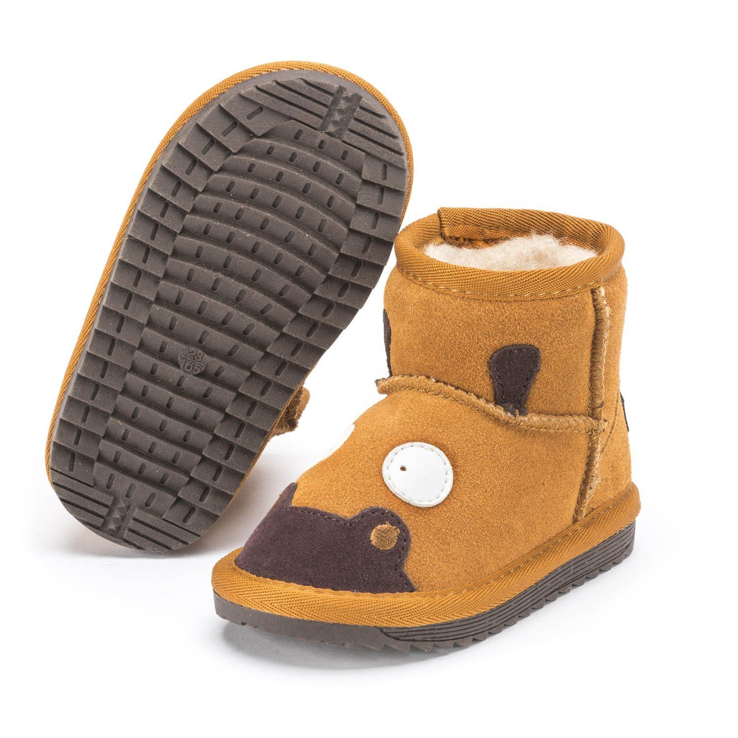 Snugs SNUGS Lammfell Stiefel Kinder - Warm und bequem Winterstiefel Kinder Winterstiefel (Wild-Leder Stiefel, Lammfell Schuhe) Stiefel für Kinder
