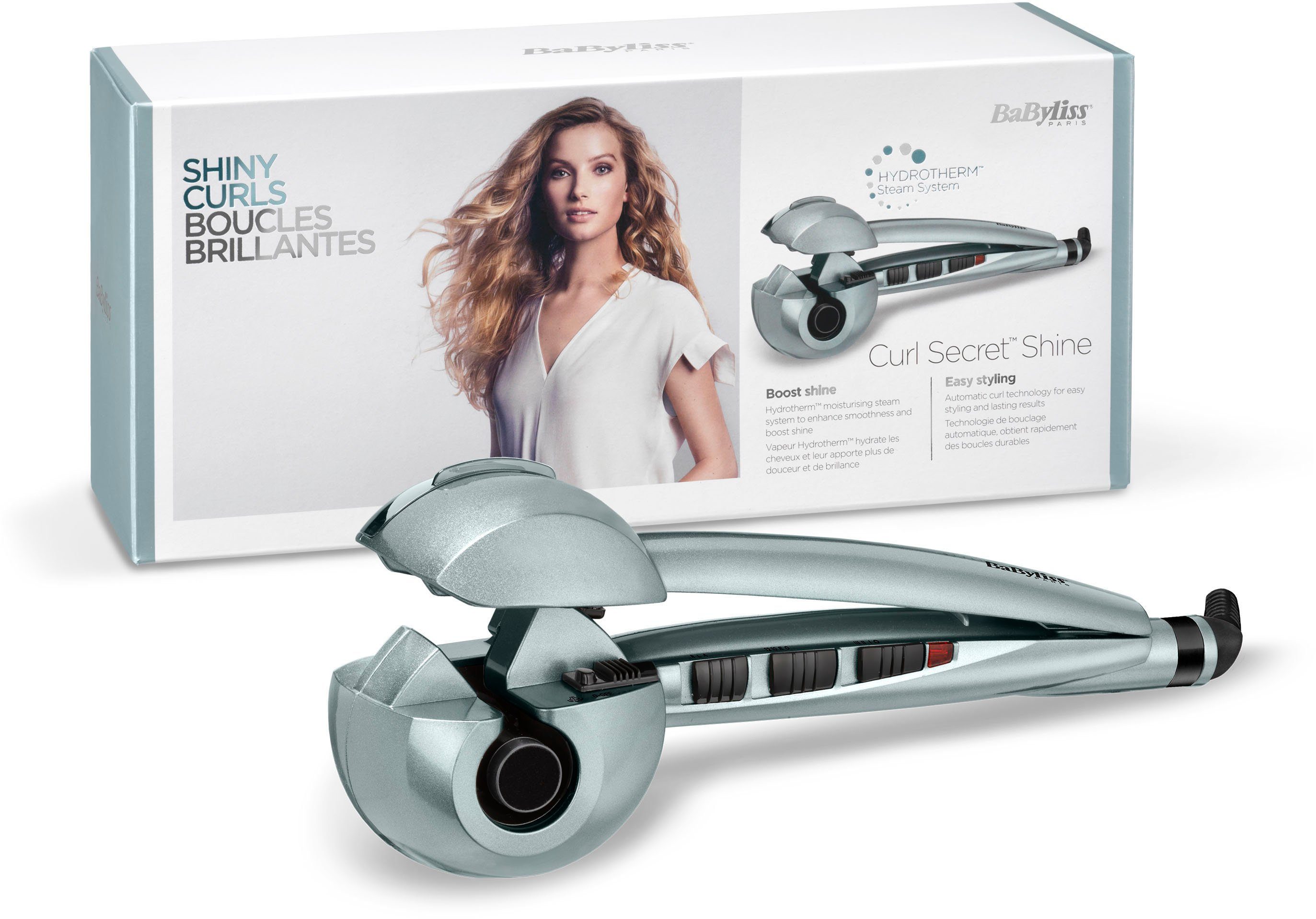 für eine begrenzte Zeit BaByliss Dampflockenstab Ionen-Keramik-Beschichtung, Auto-Curler Secret Shine, Curl C1800E