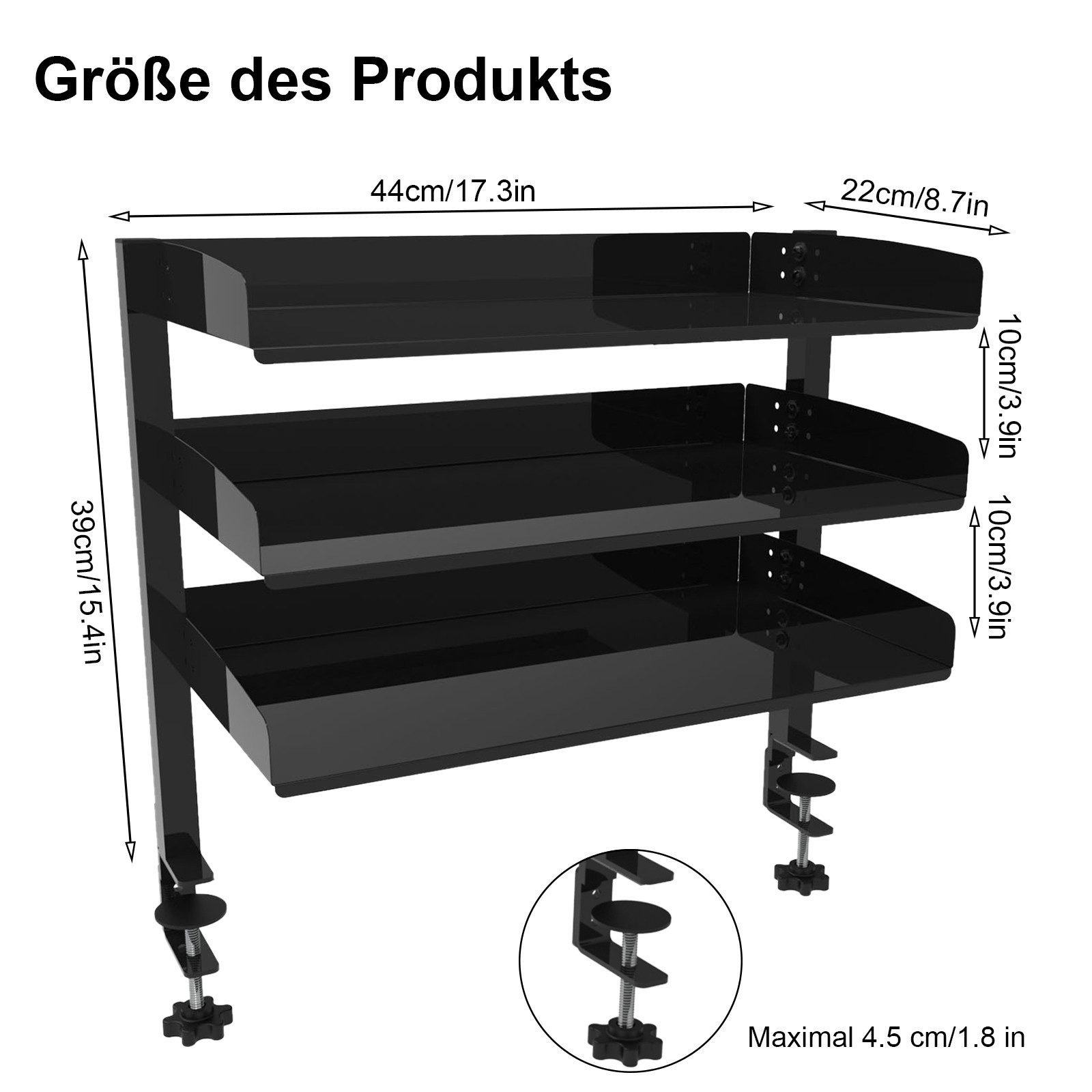TWSOUL Bücherregal 3-stöckiges Klemmregal für den günstig online kaufen