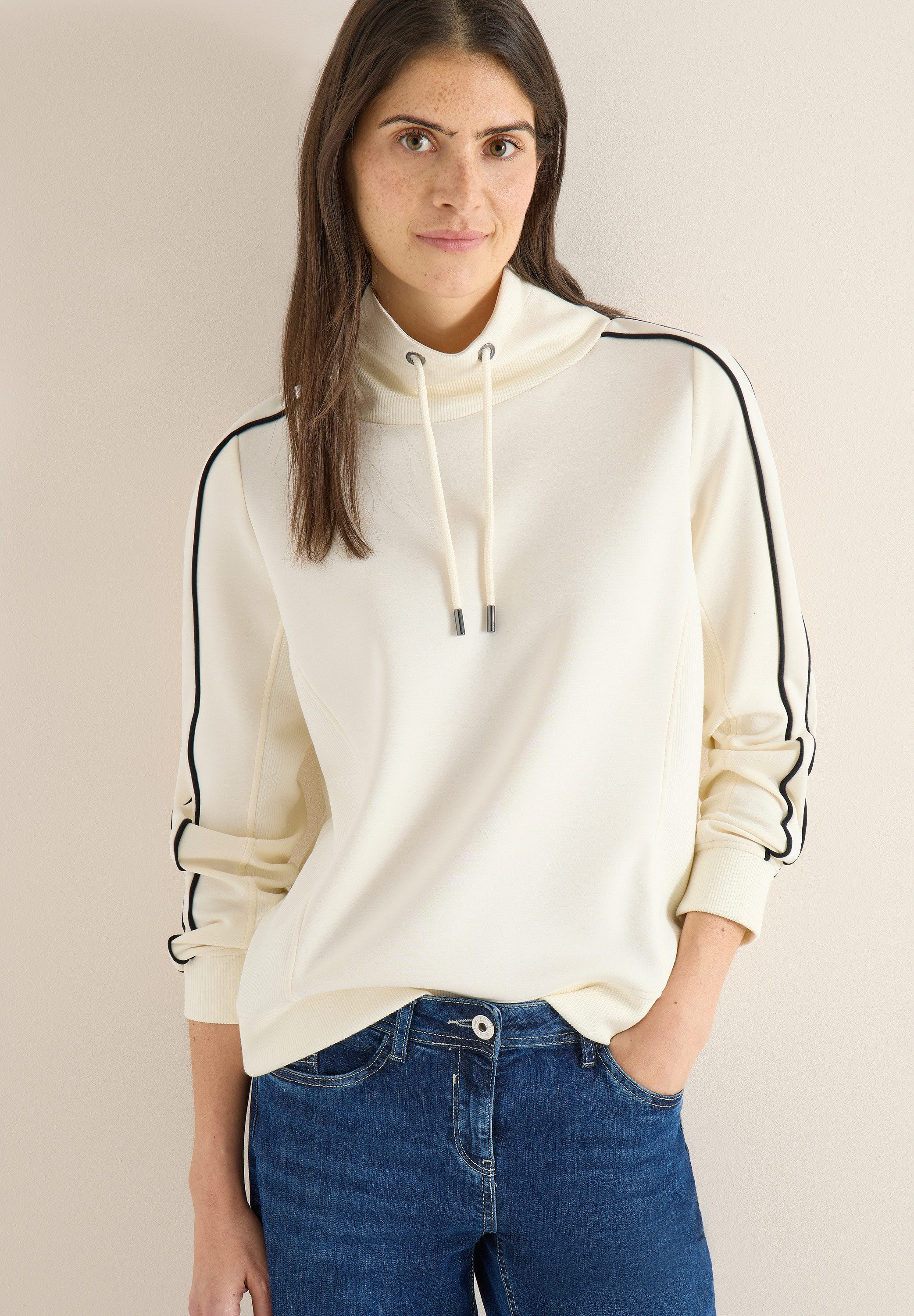 CECIL Sweatshirt Langarm mit Tapedetails