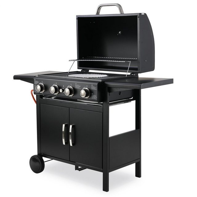 MVPower Gasgrill, Gasgril BBQ Grillwagen 4 Brenner 3BrennerGroße Grillfläche